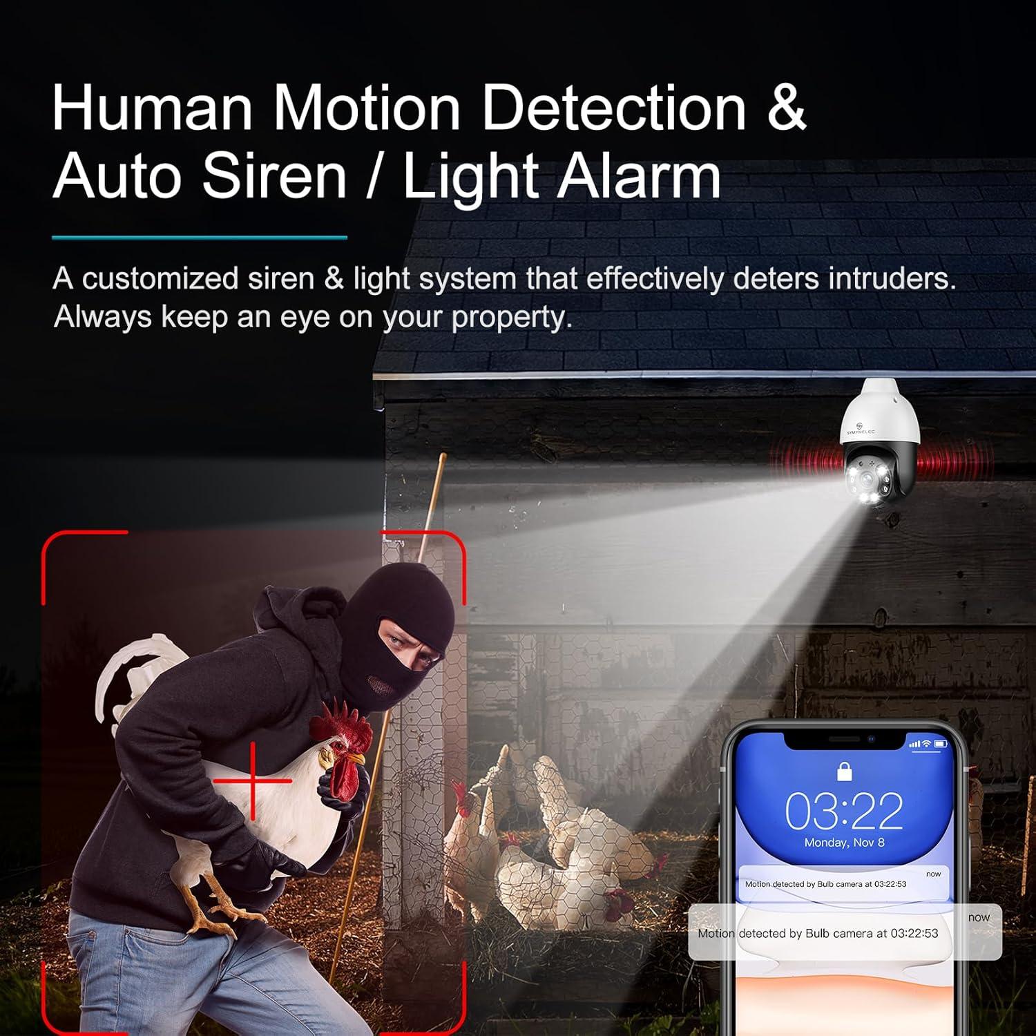 Cámara de Seguridad SYMYNELEC 2.5K WiFi Inalámbrica IP65