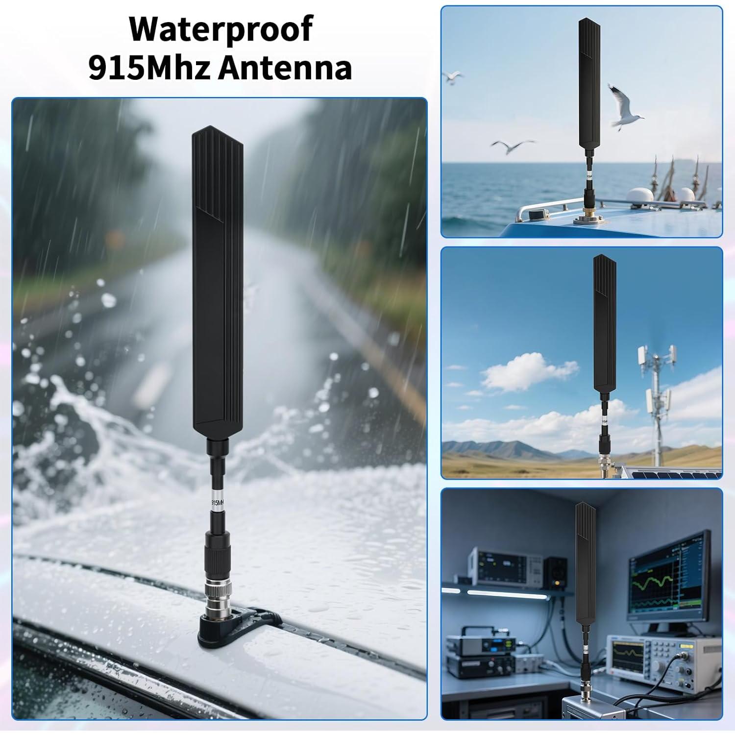 Antena LoRa Meshtastic 915MHz 10dBi Impermeable 20cm SMA Macho