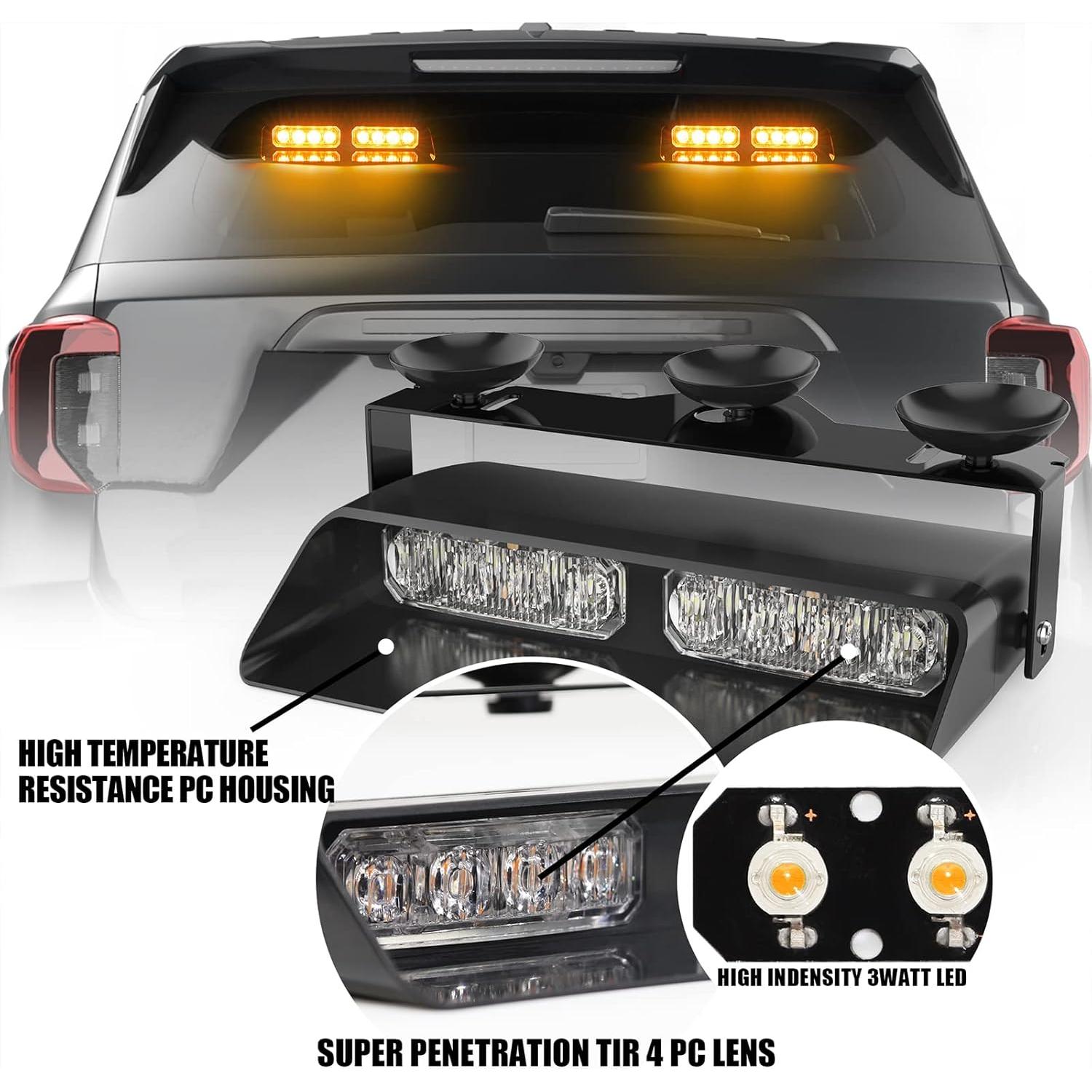 Luces de Emergencia Estroboscópicas WINECO WX52026D-2 Ámbar 24W