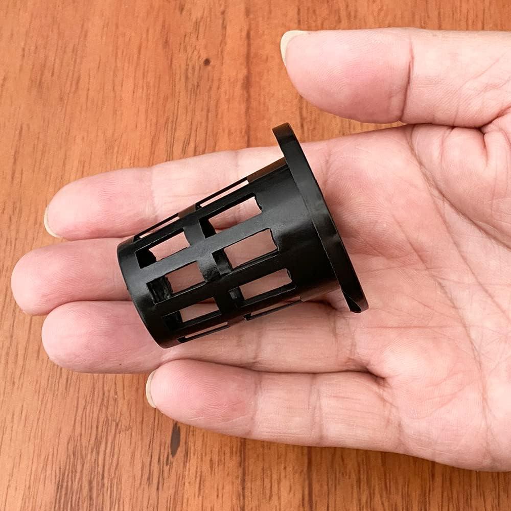 Paquete de 50 tazas de malla plástica QINIZX 4.5 cm negras