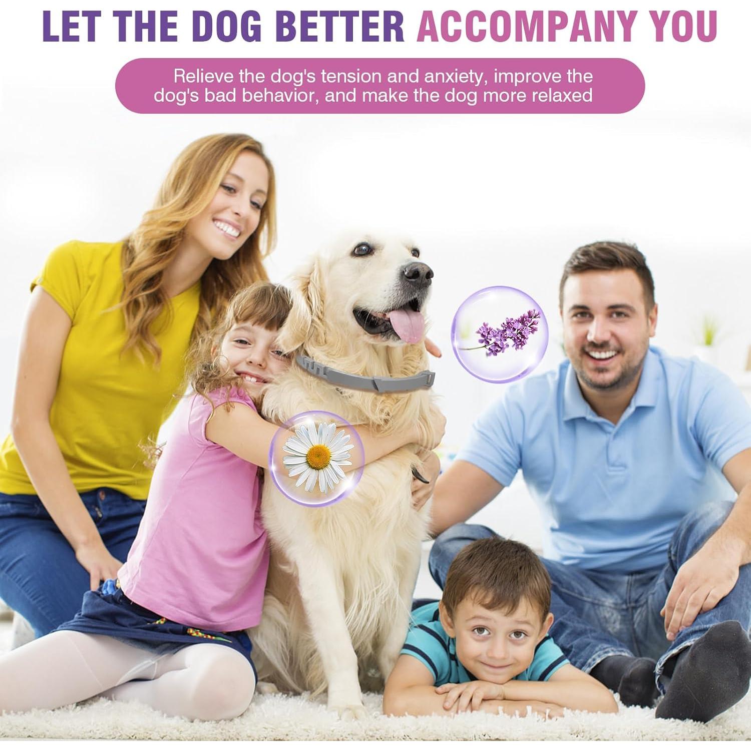 Collar Calmante para Perros Tcllka 4 Paquetes 65 cm Alivio Estrés