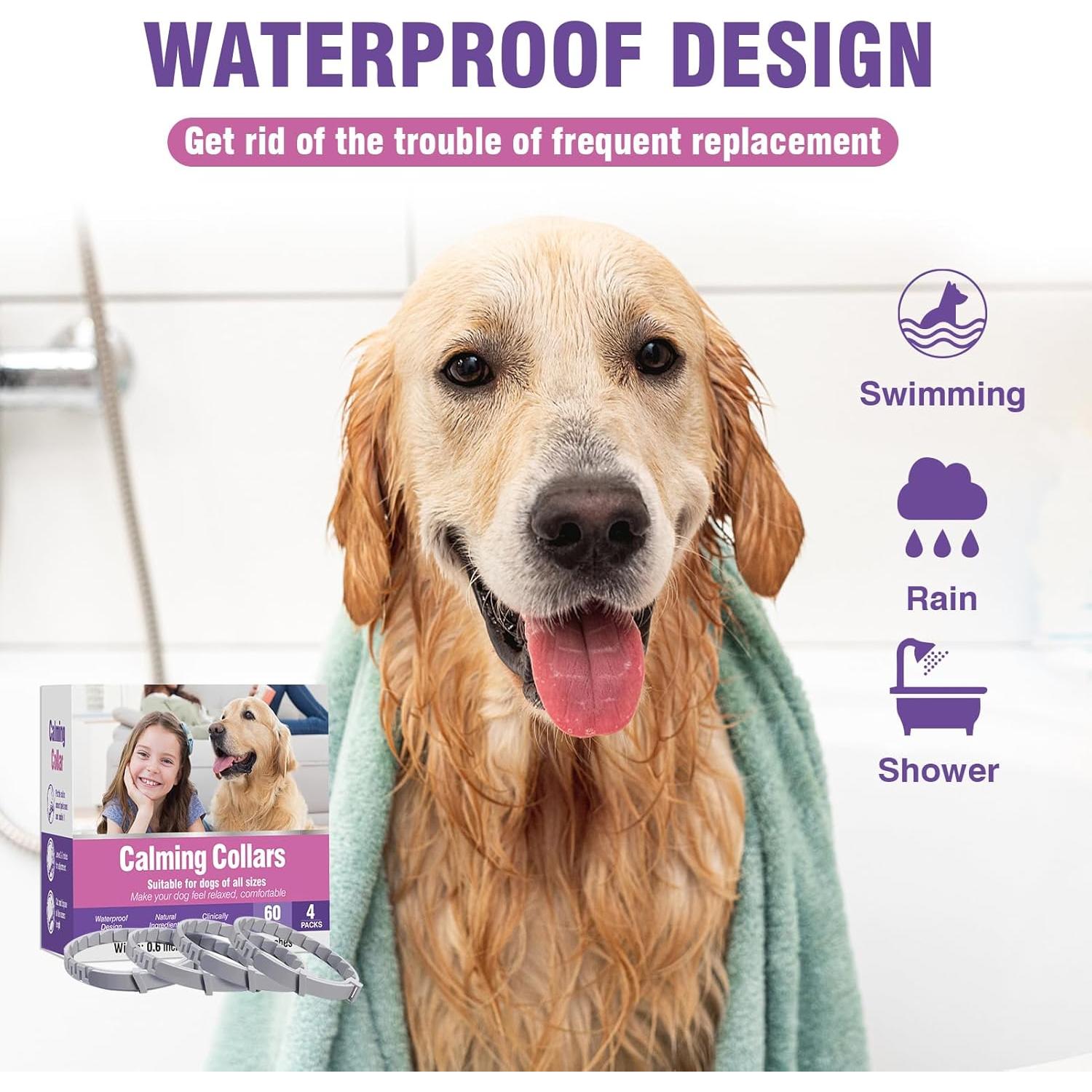 Collar Calmante para Perros Tcllka 4 Paquetes 65 cm Alivio Estrés