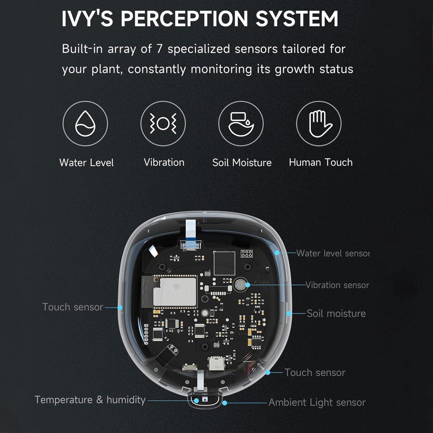 Maceta Inteligente Fockety con Sensor de Agua y Luz - Verde