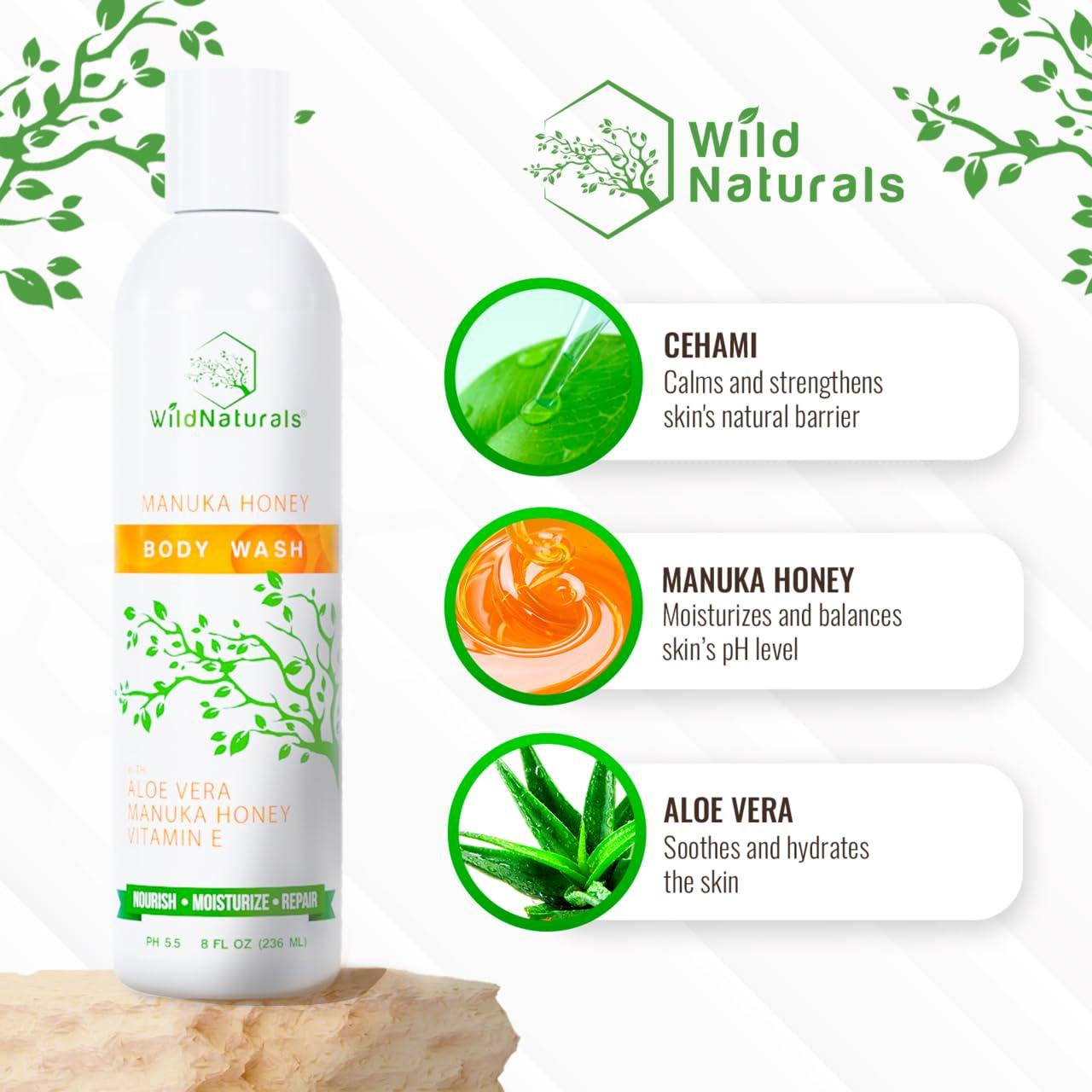 Jabón Corporal Orgánico Wild Naturals 236.6 ml Miel de Manuka