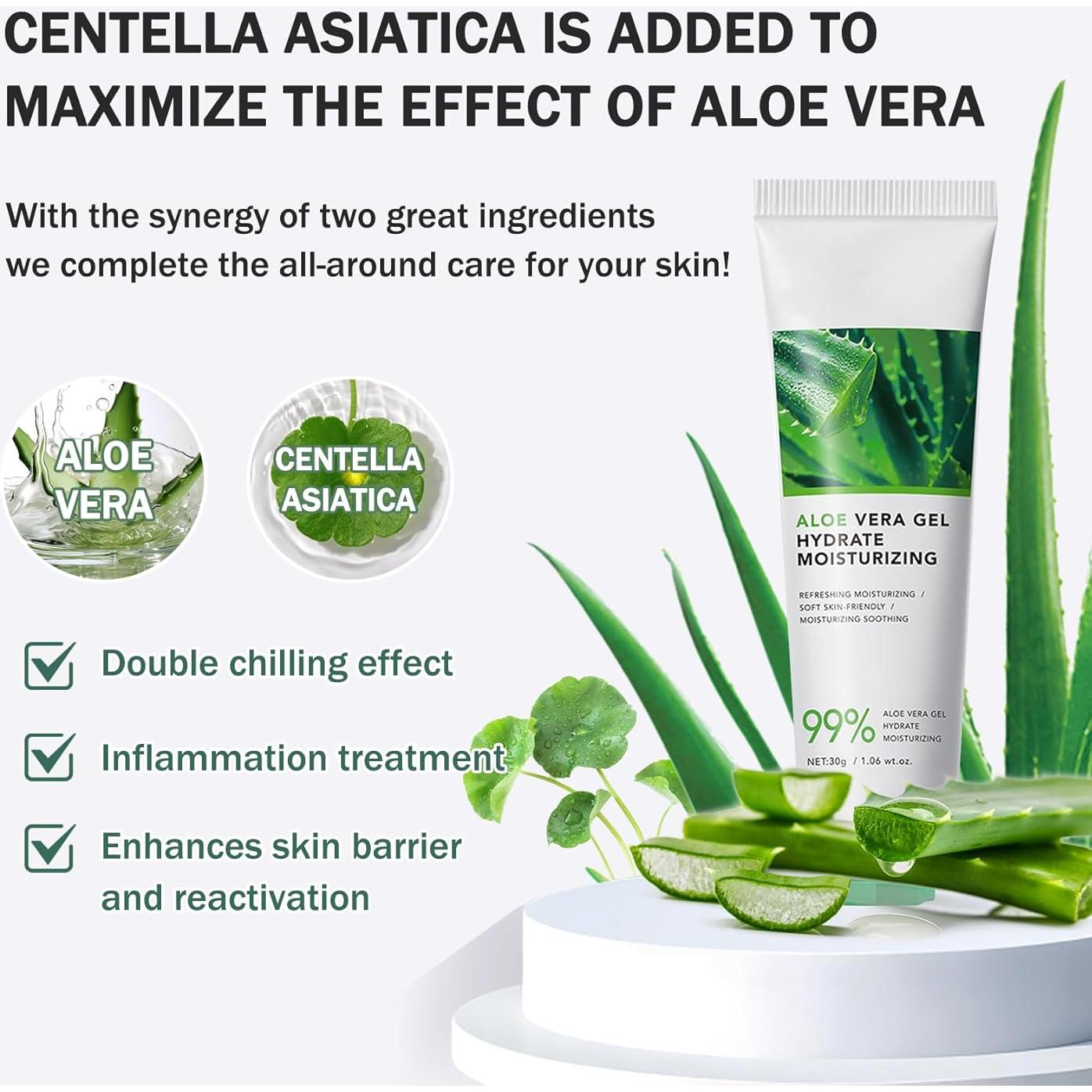 Gel de Aloe Vera Orgánico 16PCS Pura Hidratación Facial y Corporal