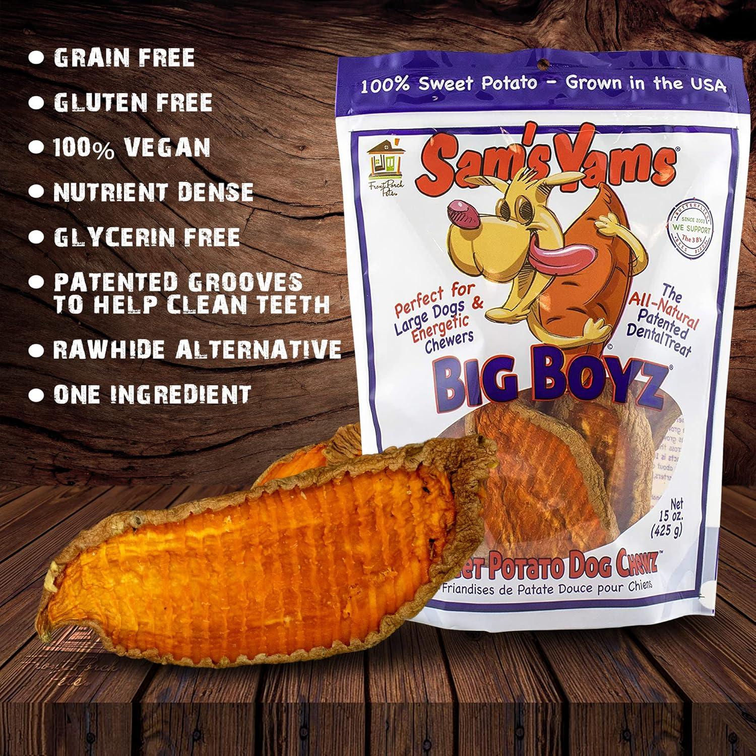 Golosinas para Perros Sam's Yams Big Boyz 425g - Batata Natural