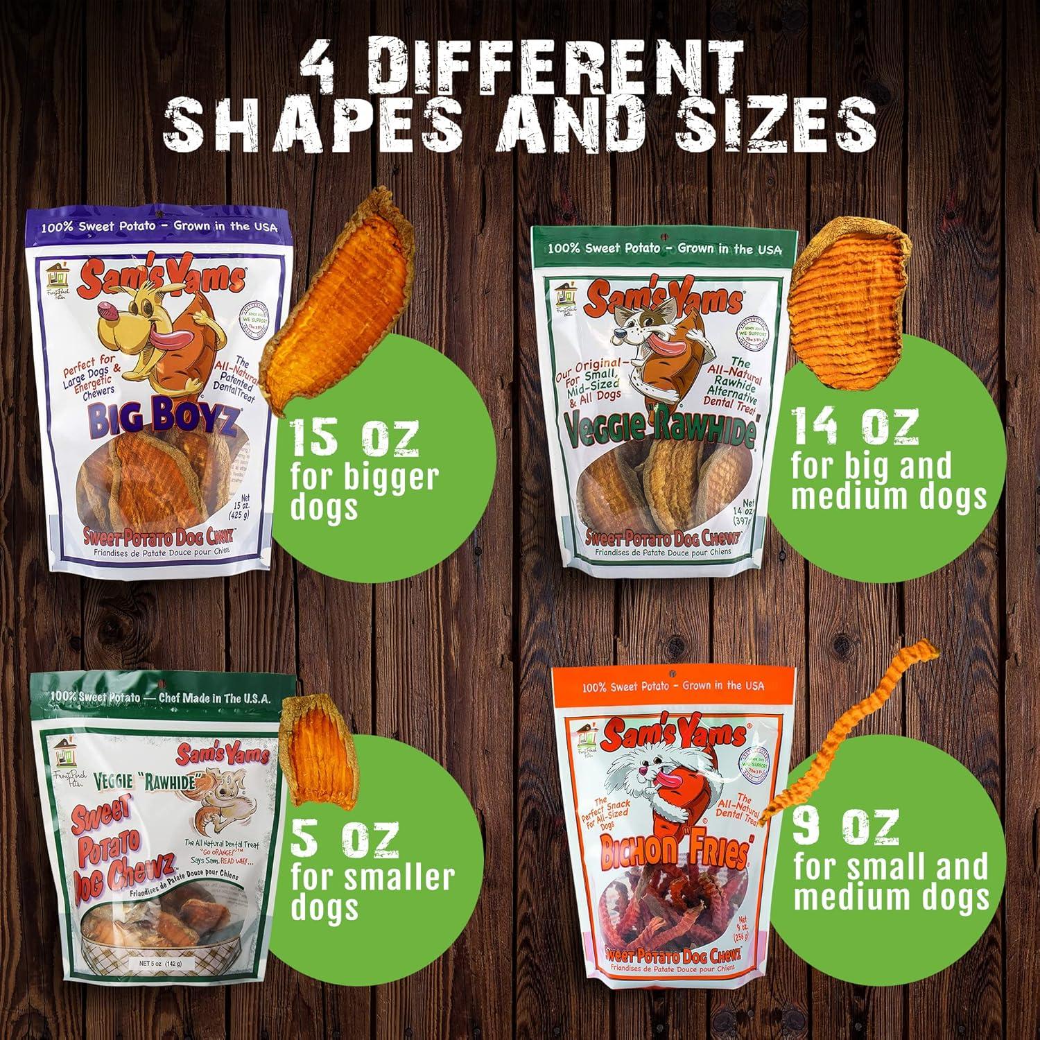 Golosinas para Perros Sam's Yams Big Boyz 425g - Batata Natural