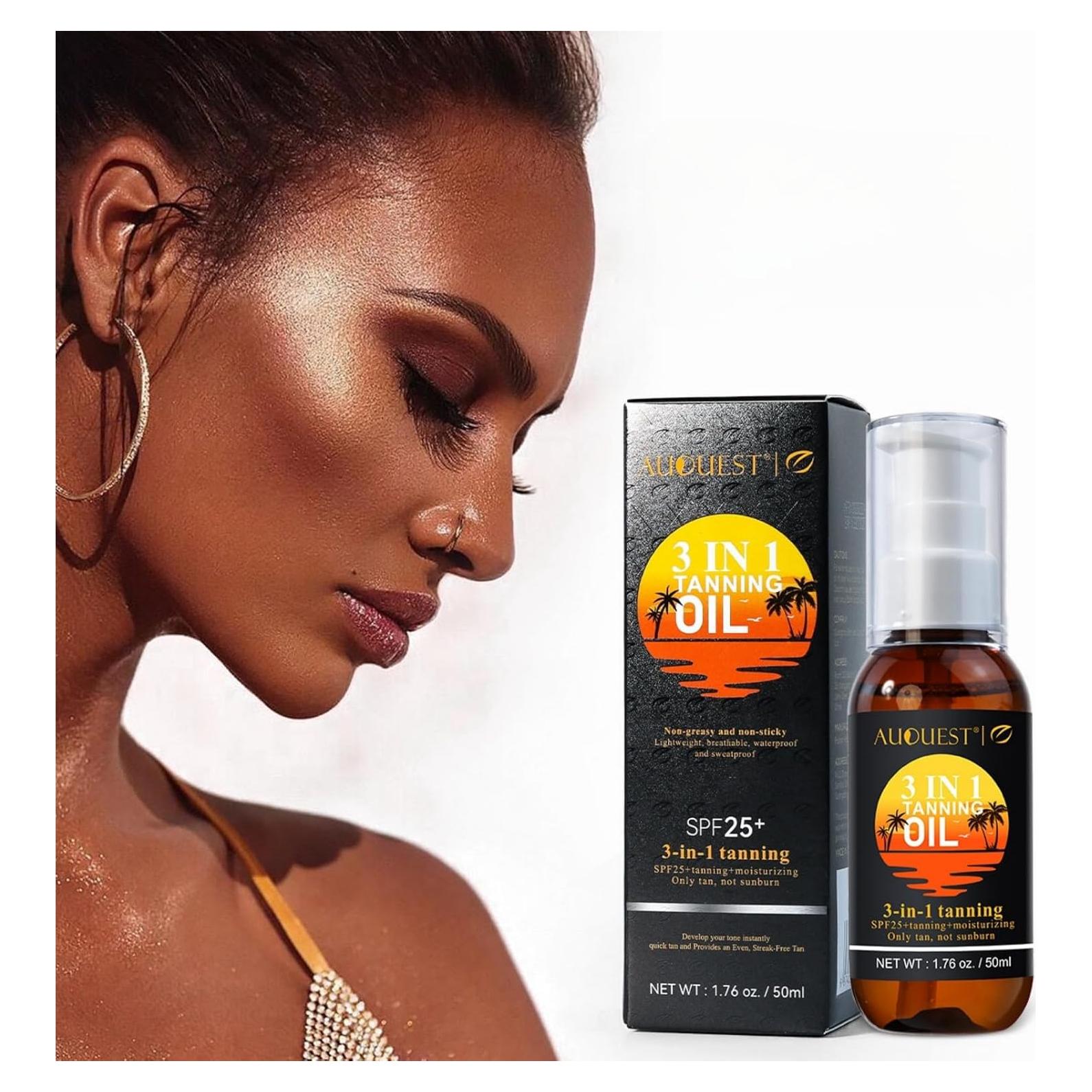 Aceite Bronceador 3-en-1 AUQUEST 50ML SPF 25 Hidratante
