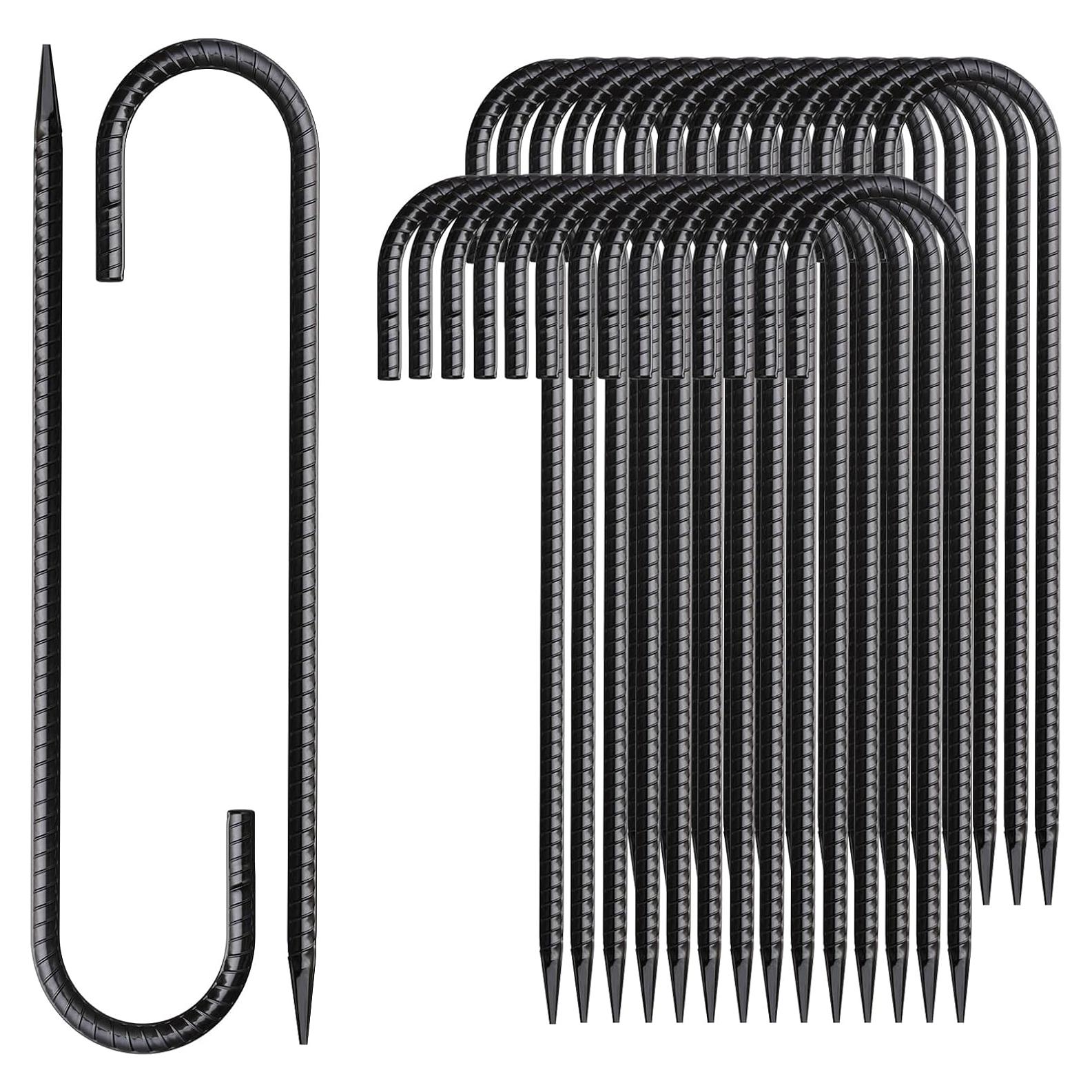 Estacas de Rebar MSWY 30 Piezas 30,48 cm Gancho J