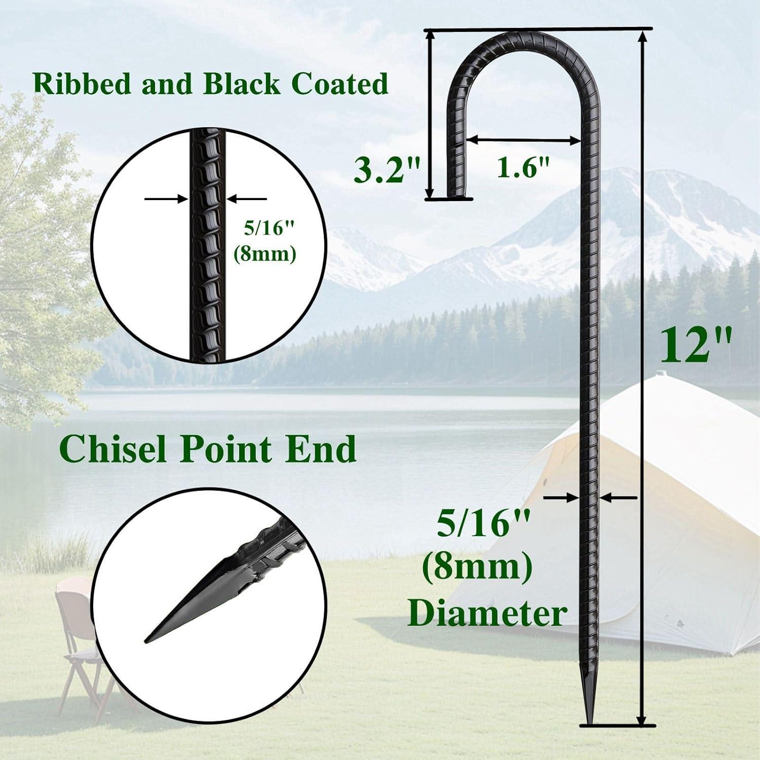 Estacas de Rebar MSWY 30 Piezas 30,48 cm Gancho J