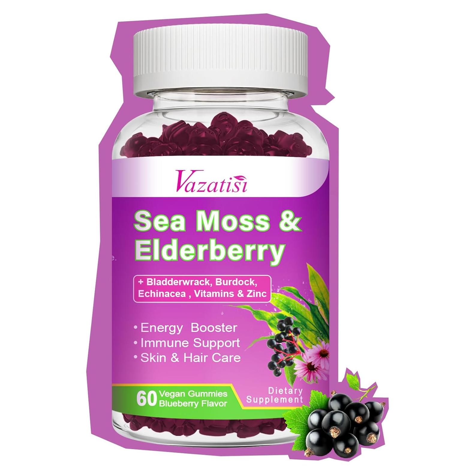 Gomitas de Saúco Vazatisi 60Ct con Musgo Marino y Vitaminas