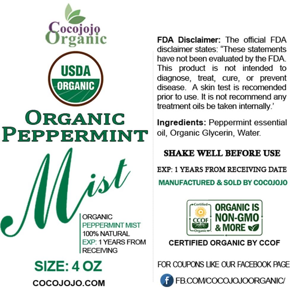 Mist Facial de Menta Orgánica Dr Joe Lab 113.4 ml - Hidratante