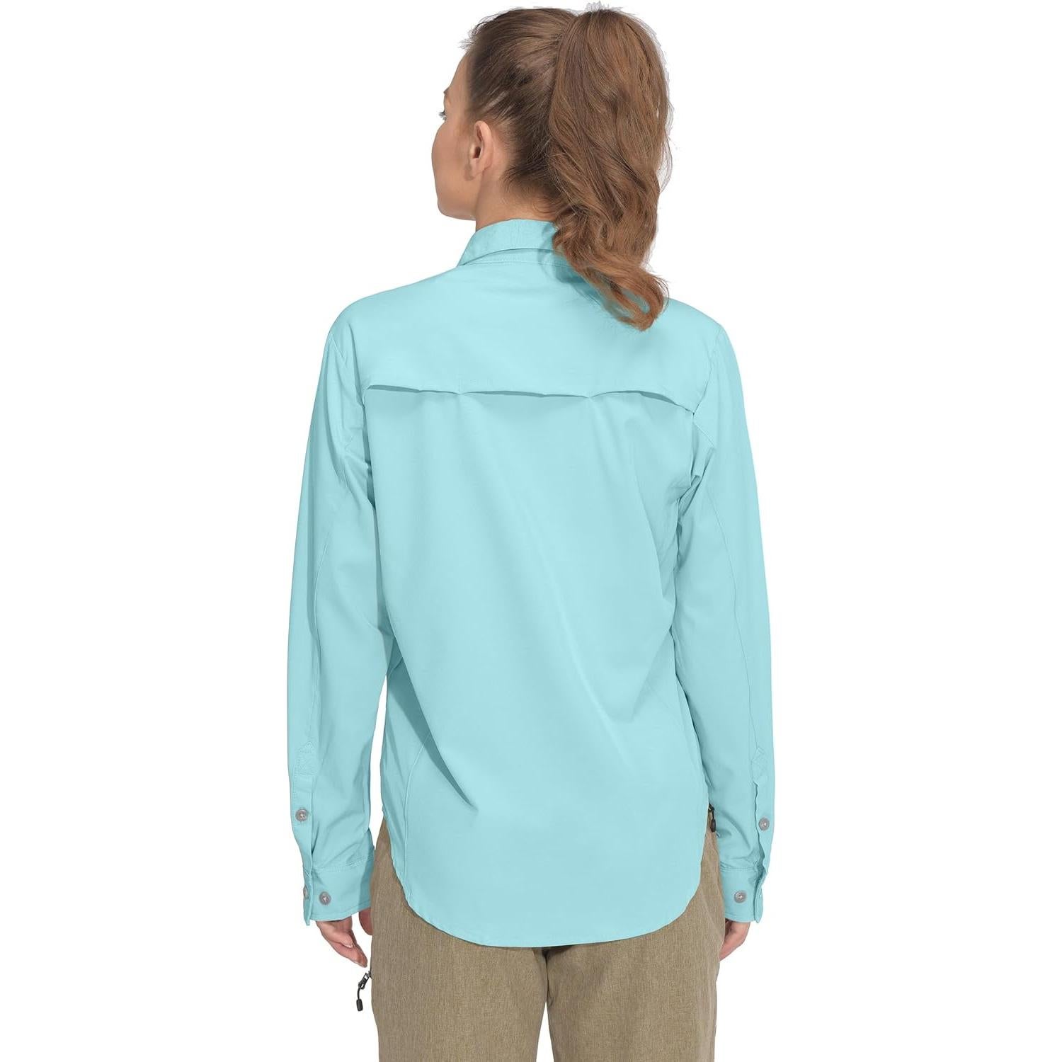 Camisa de Manga Larga Secado Rápido UPF50+ LDA Mujeres Azul Claro