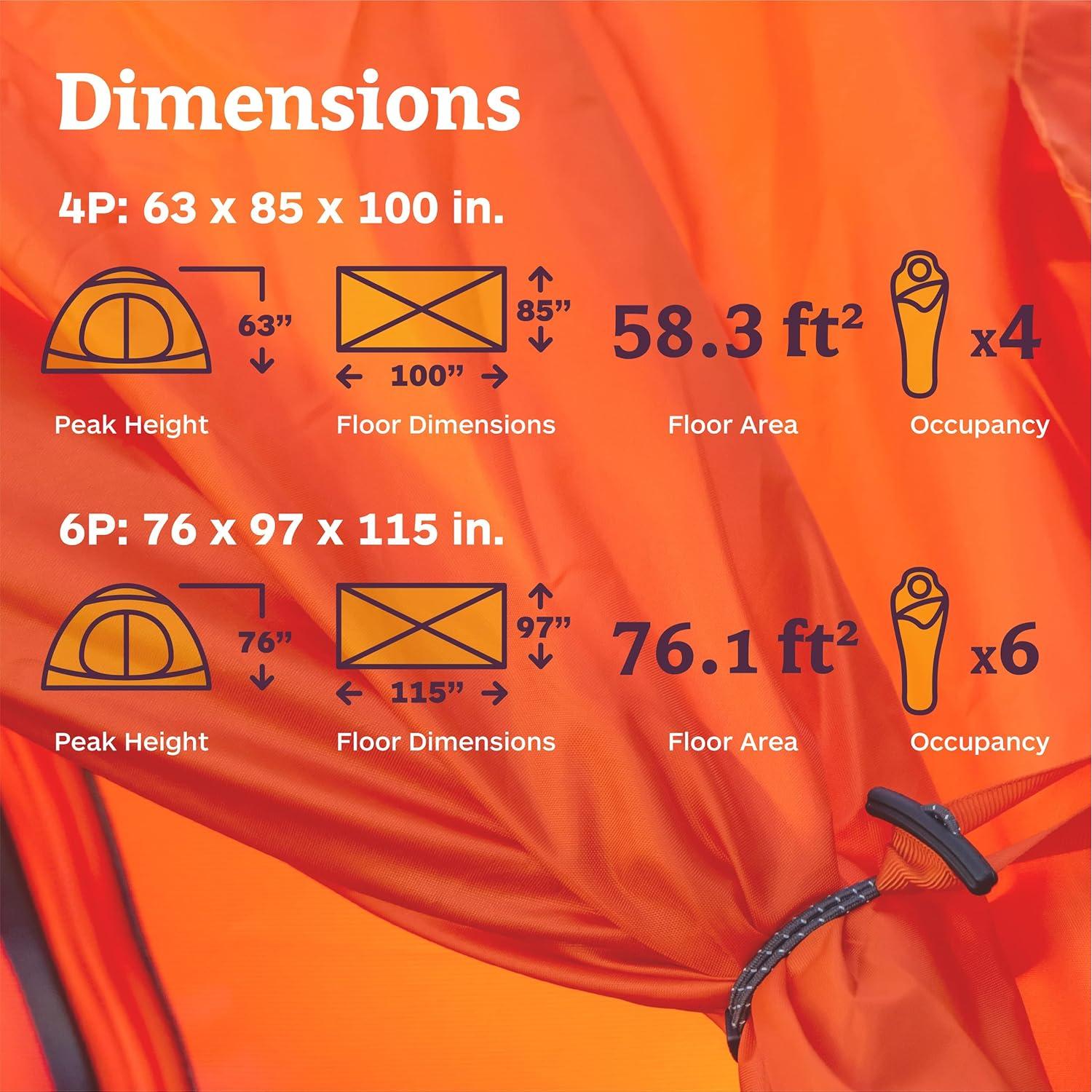 Tienda de Camping MARMOT Midpines 6P Rojo 6 Personas