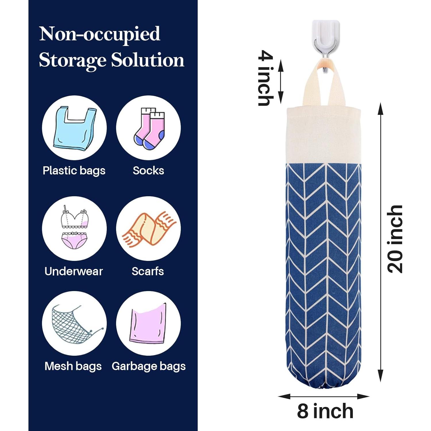 Soporte para Bolsas de Compras LeCorner Lona Azul Clásico 49.8x19.8cm