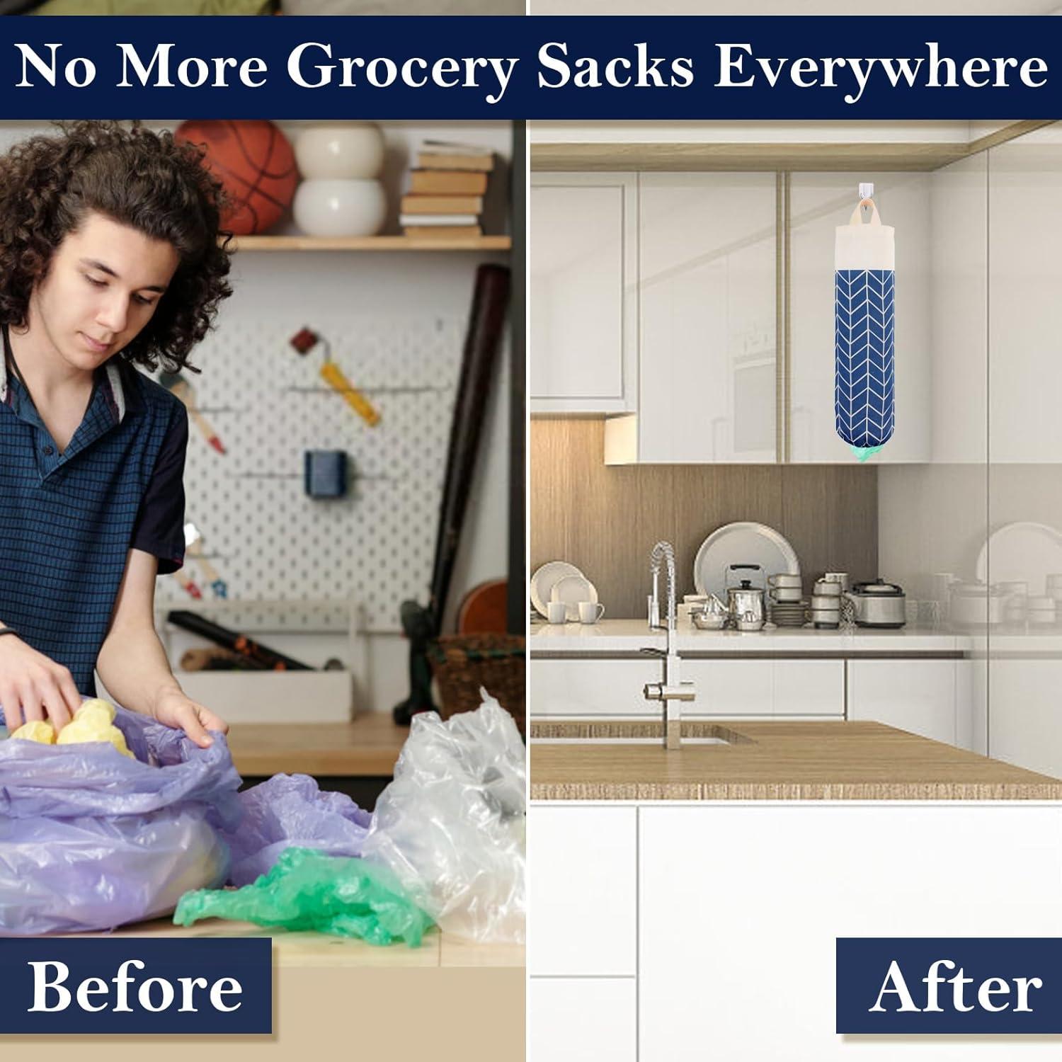 Soporte para Bolsas de Compras LeCorner Lona Azul Clásico 49.8x19.8cm