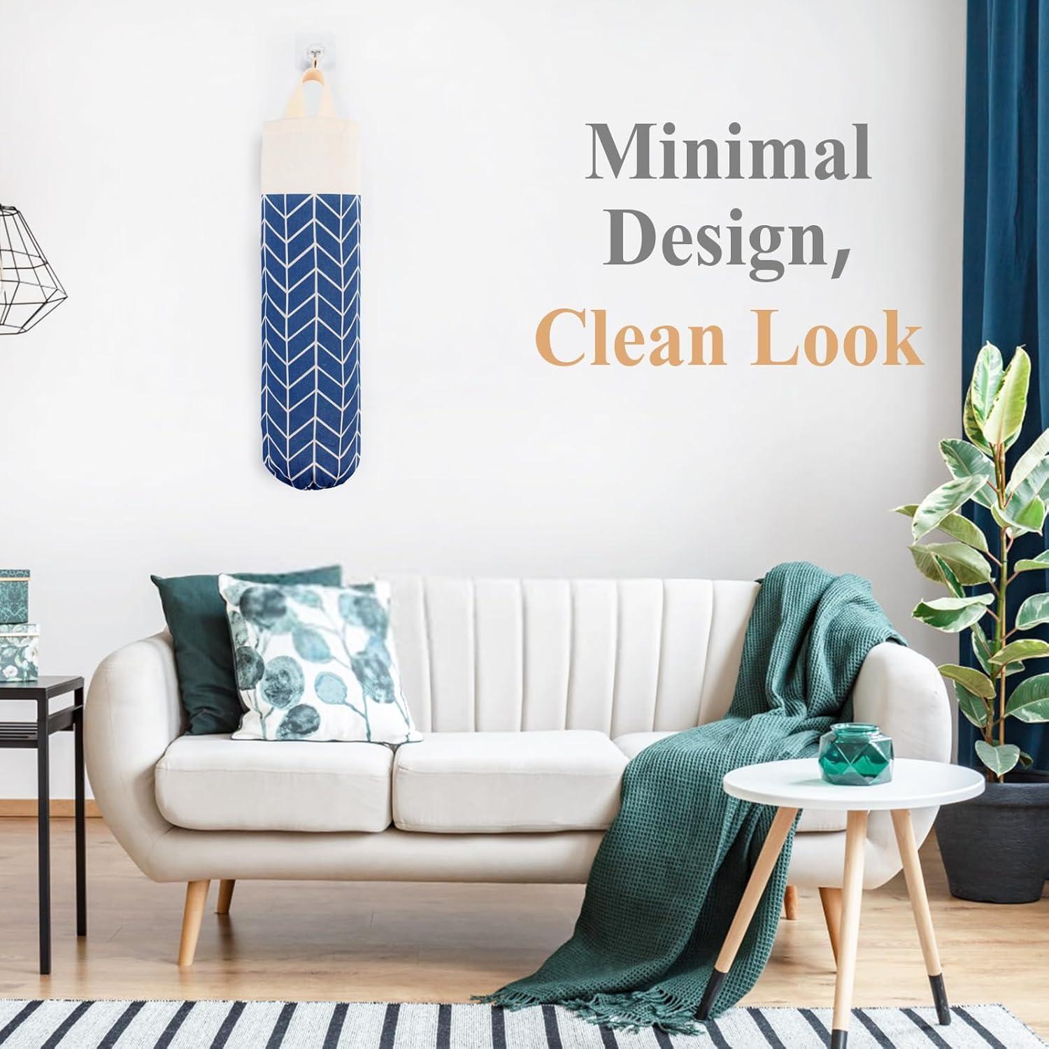 Soporte para Bolsas de Compras LeCorner Lona Azul Clásico 49.8x19.8cm