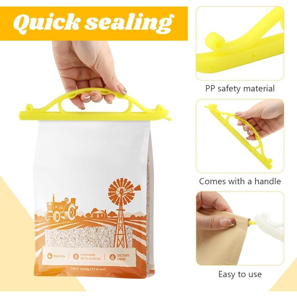 10 Clips de Sellado de Bolsas Kakalote - 2 Tamaños, Plástico