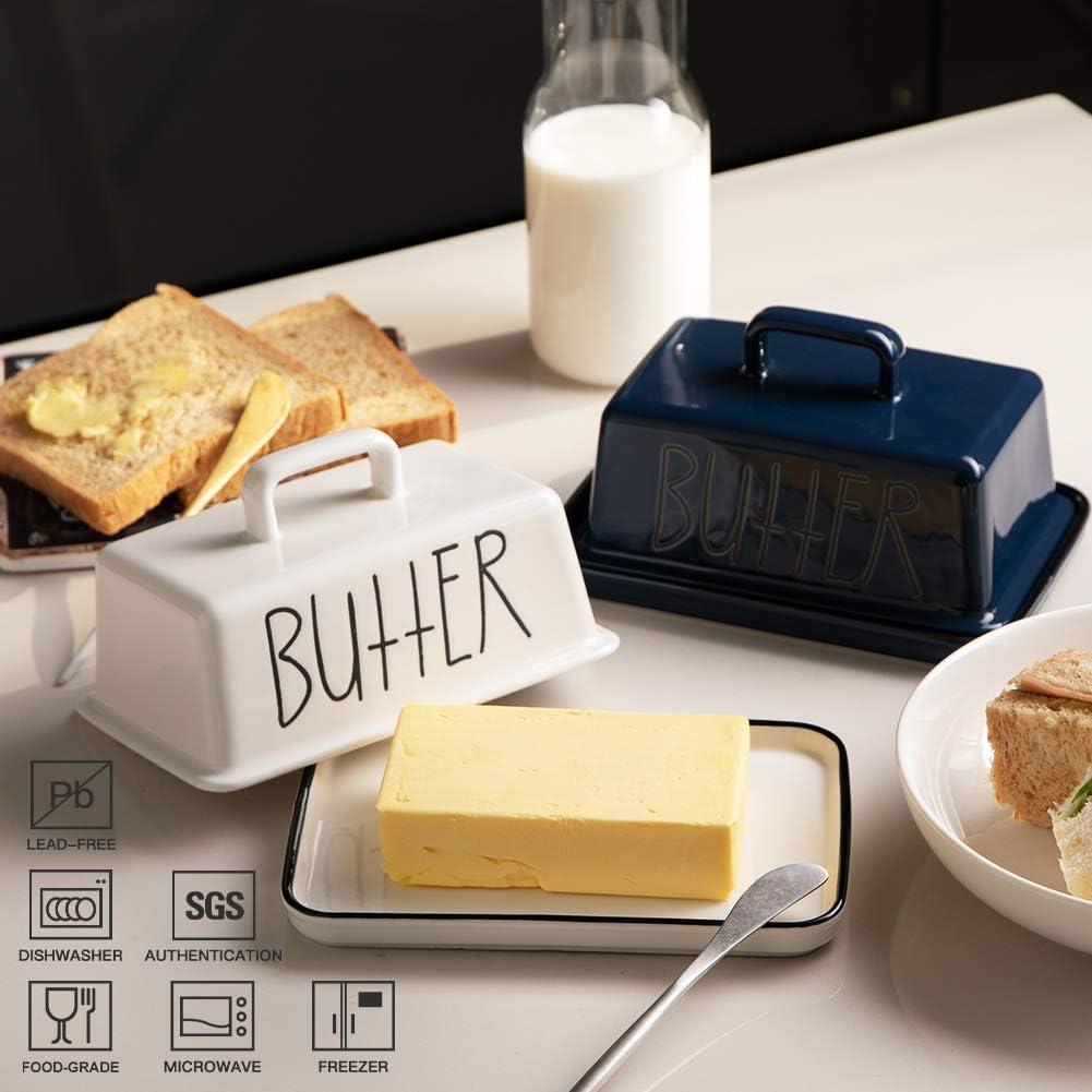 Plato de Mantequilla Sweejar Cerámica con Tapa 18.5 cm Marino