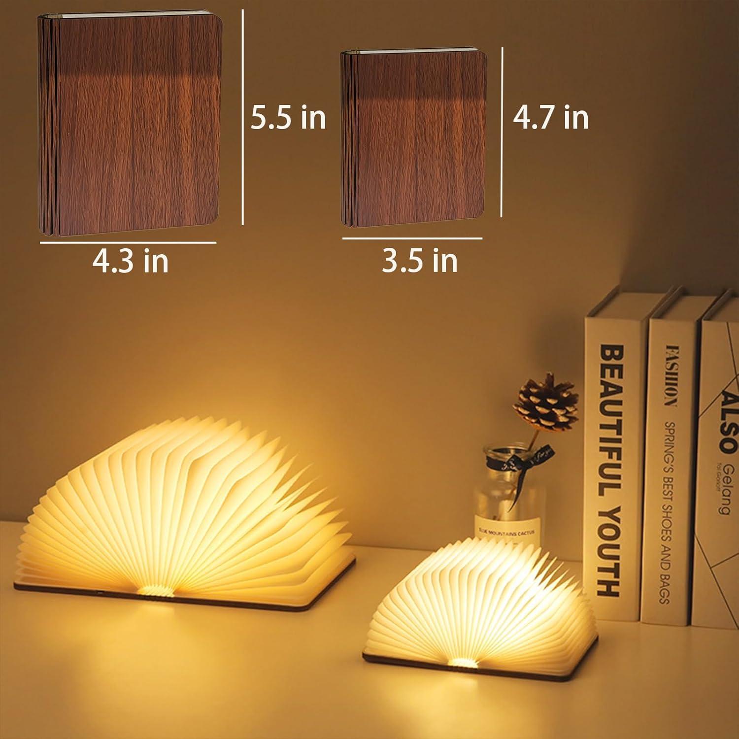 Lámpara de Libro Plegable Ohsooons Nogal Pequeña LED 3 Colores