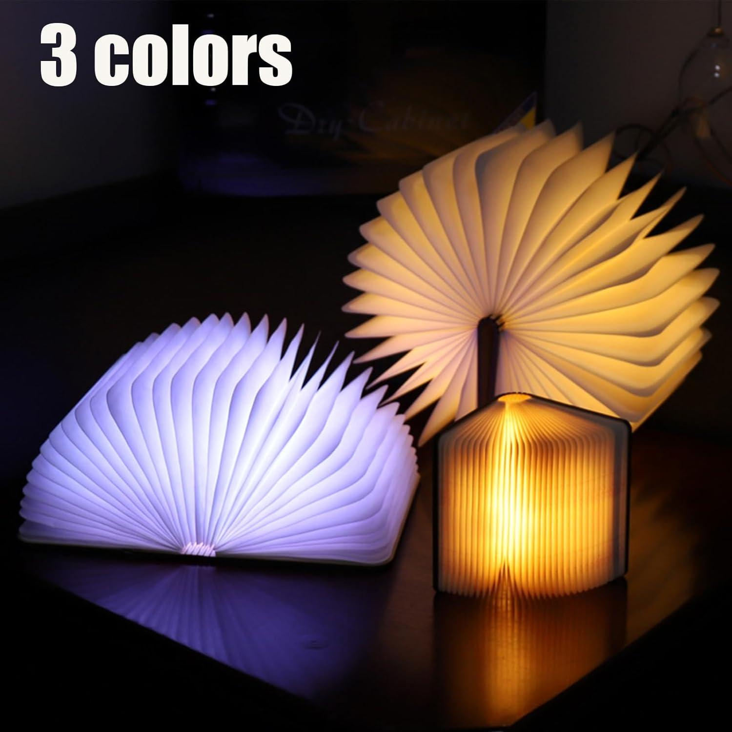 Lámpara de Libro Plegable Ohsooons Nogal Pequeña LED 3 Colores