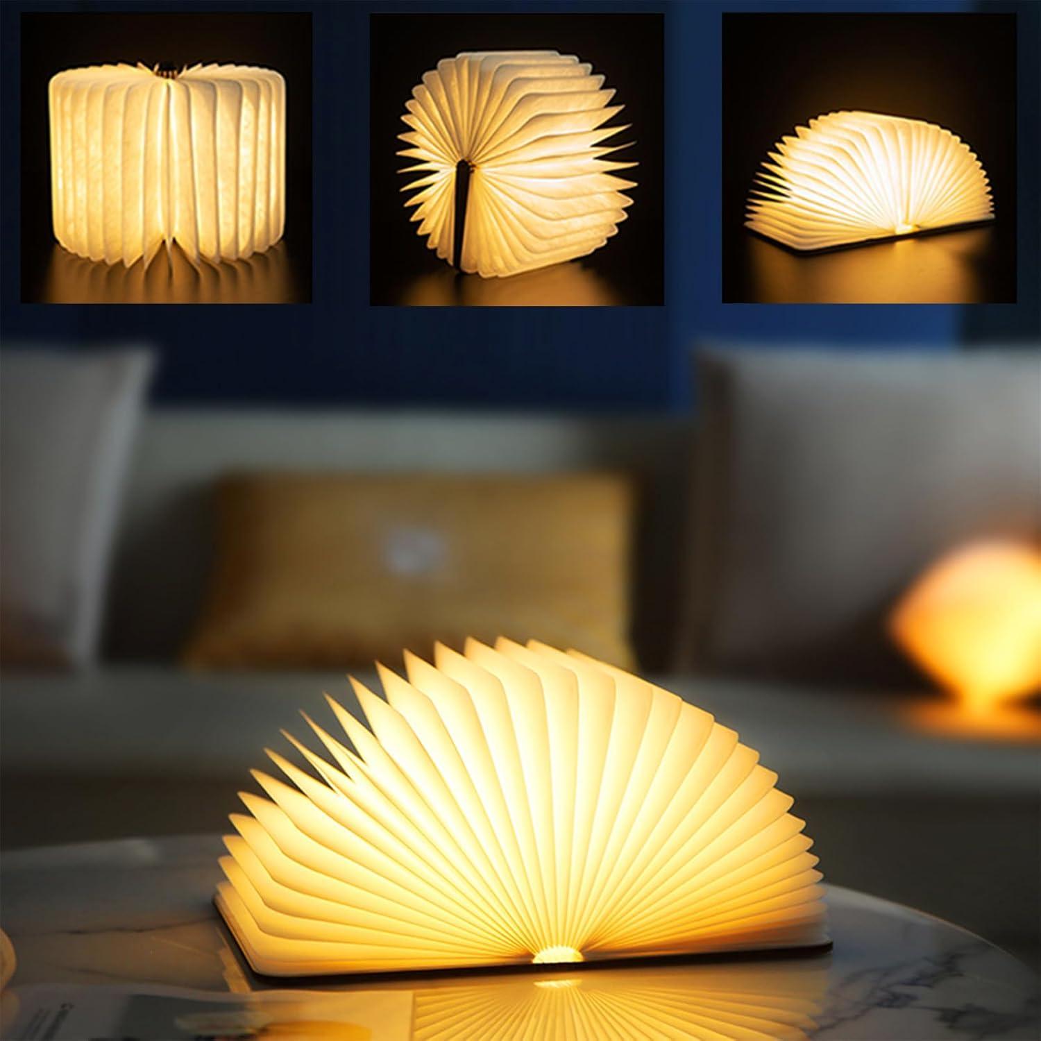 Lámpara de Libro Plegable Ohsooons Nogal Pequeña LED 3 Colores