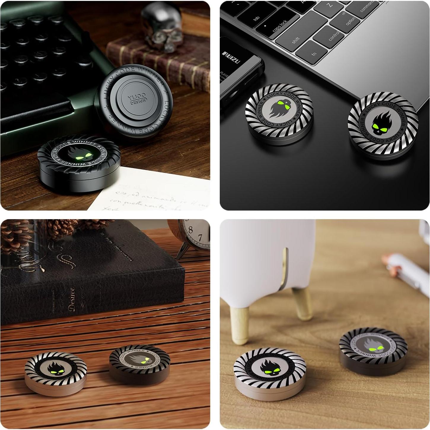 Spinner de Estrés Metálico Berotok 3-en-1 Silencioso Negro