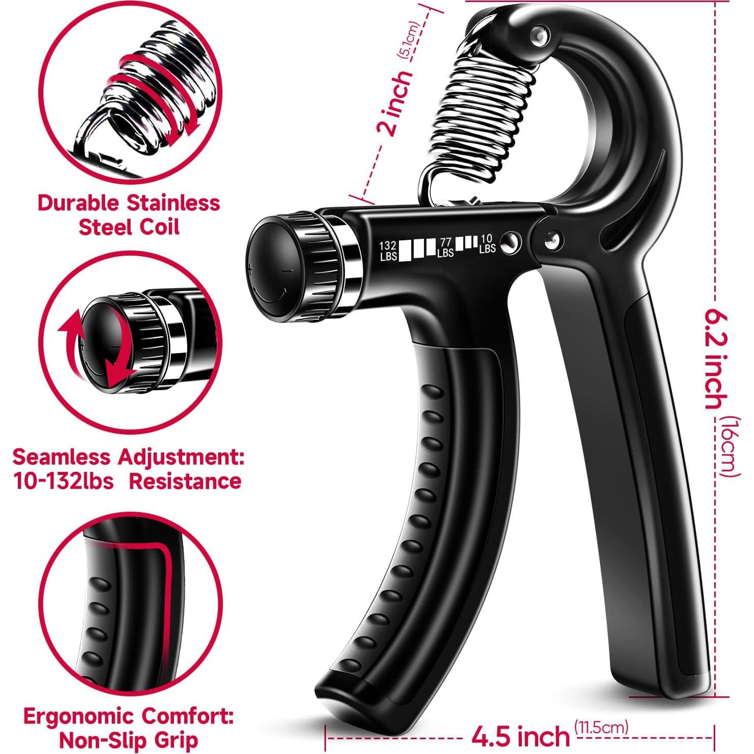 Fortalecedor de Agarre FitBeast - Resistencia Ajustable 4,54-59,87 kg