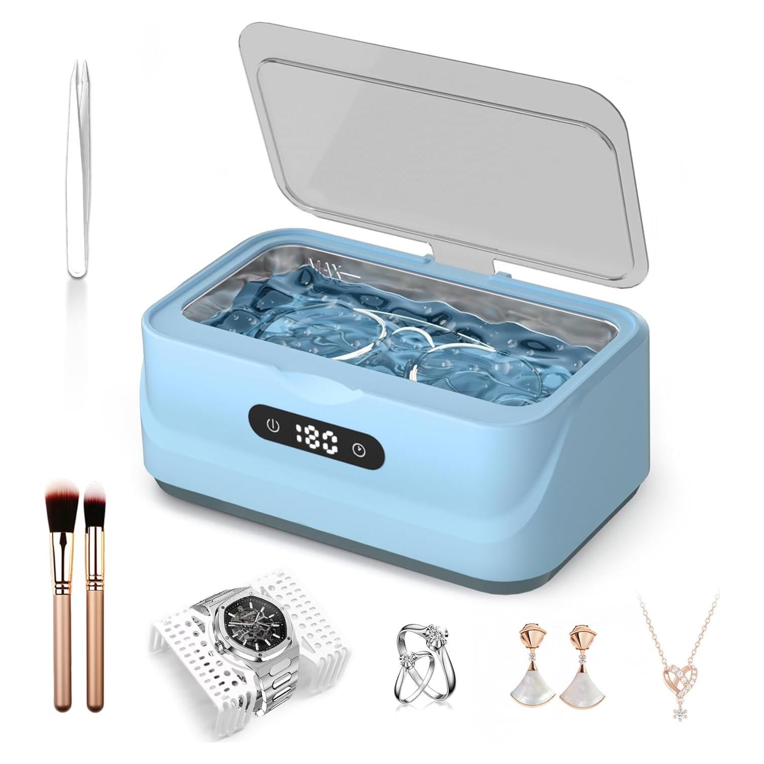 Limpiador Ultrasónico de Joyas Klivvio 24W 400ml 4 Modos