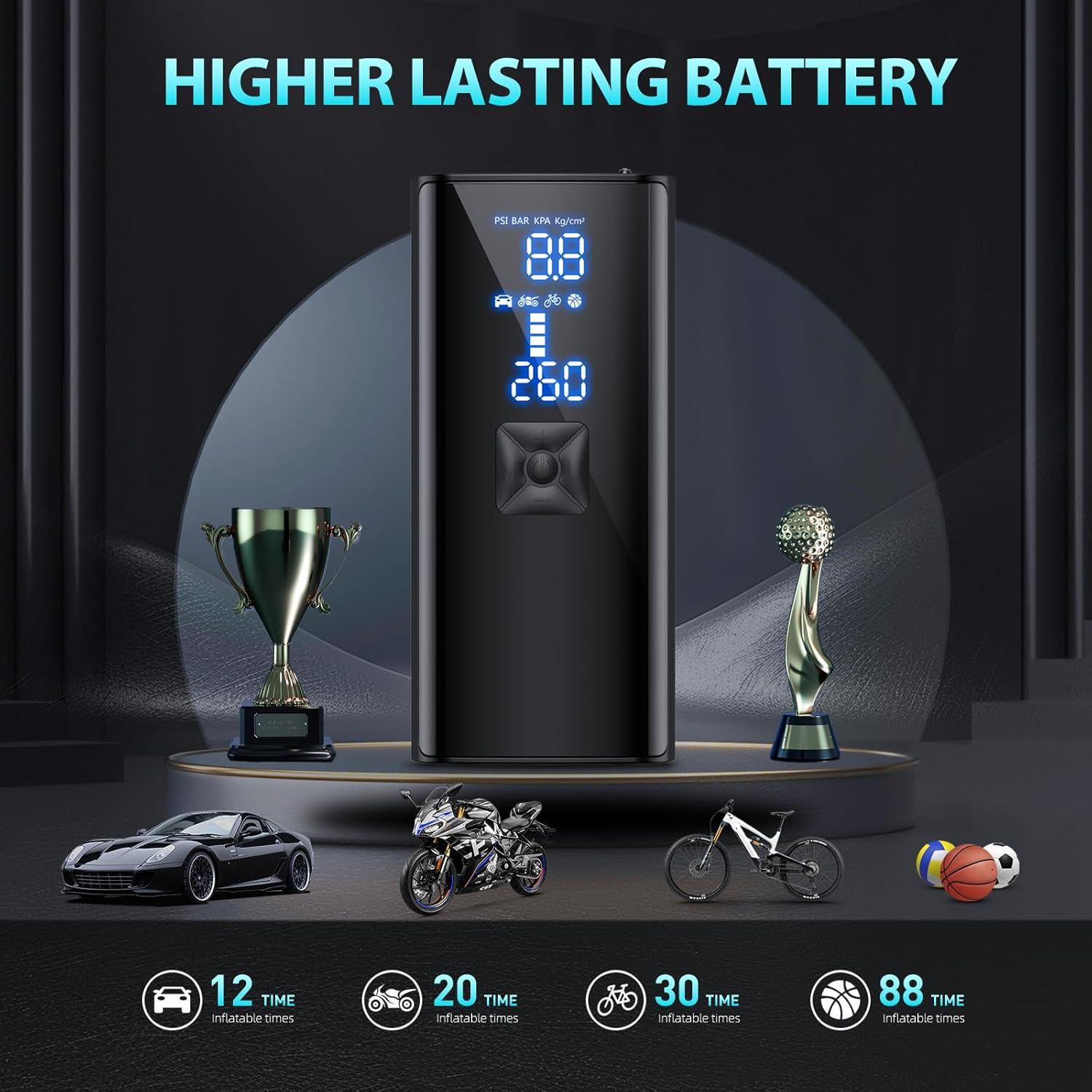 Compresor de Aire Portátil GJOSYOI P017 150 PSI con Luz LED