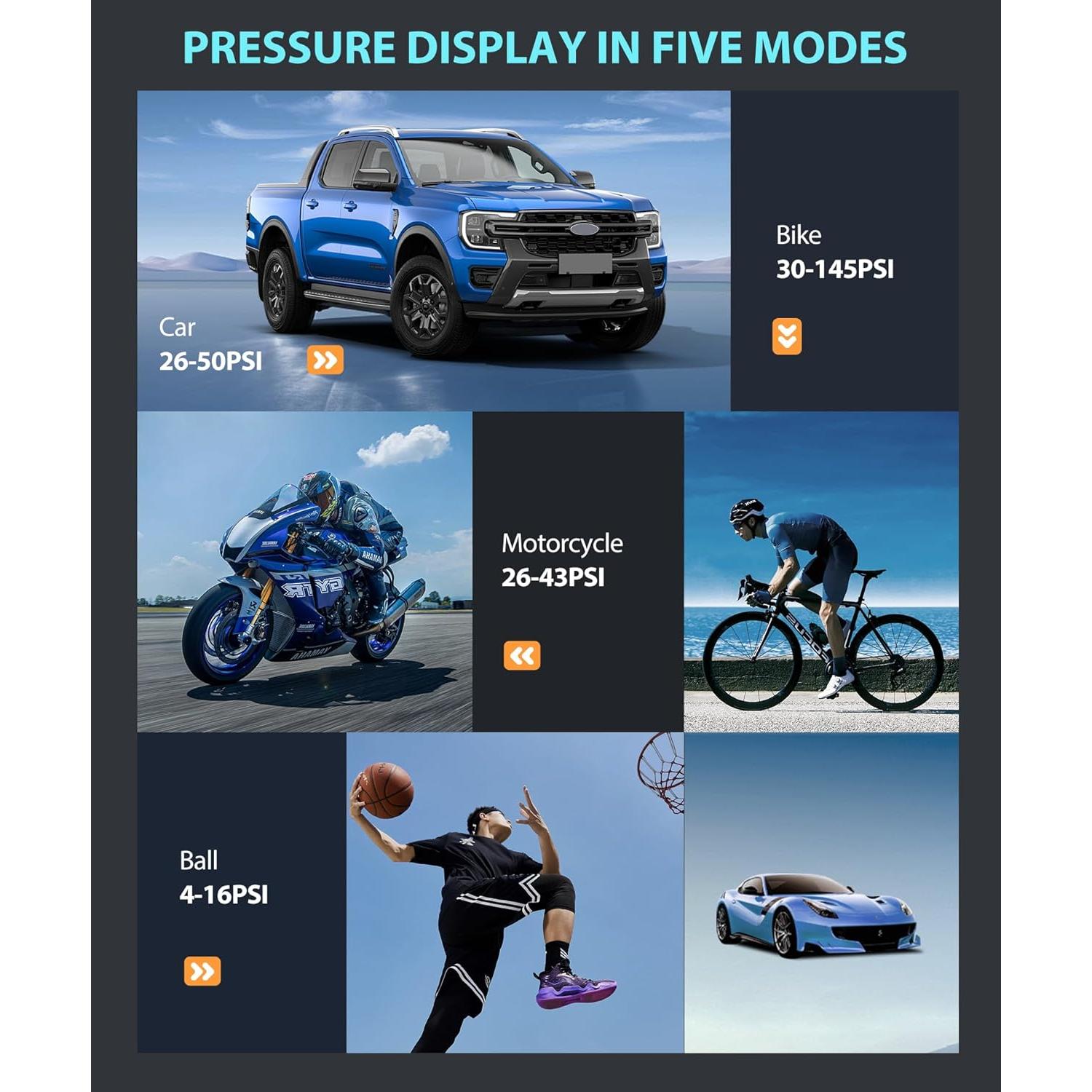 Compresor de Aire Portátil GJOSYOI P017 150 PSI con Luz LED