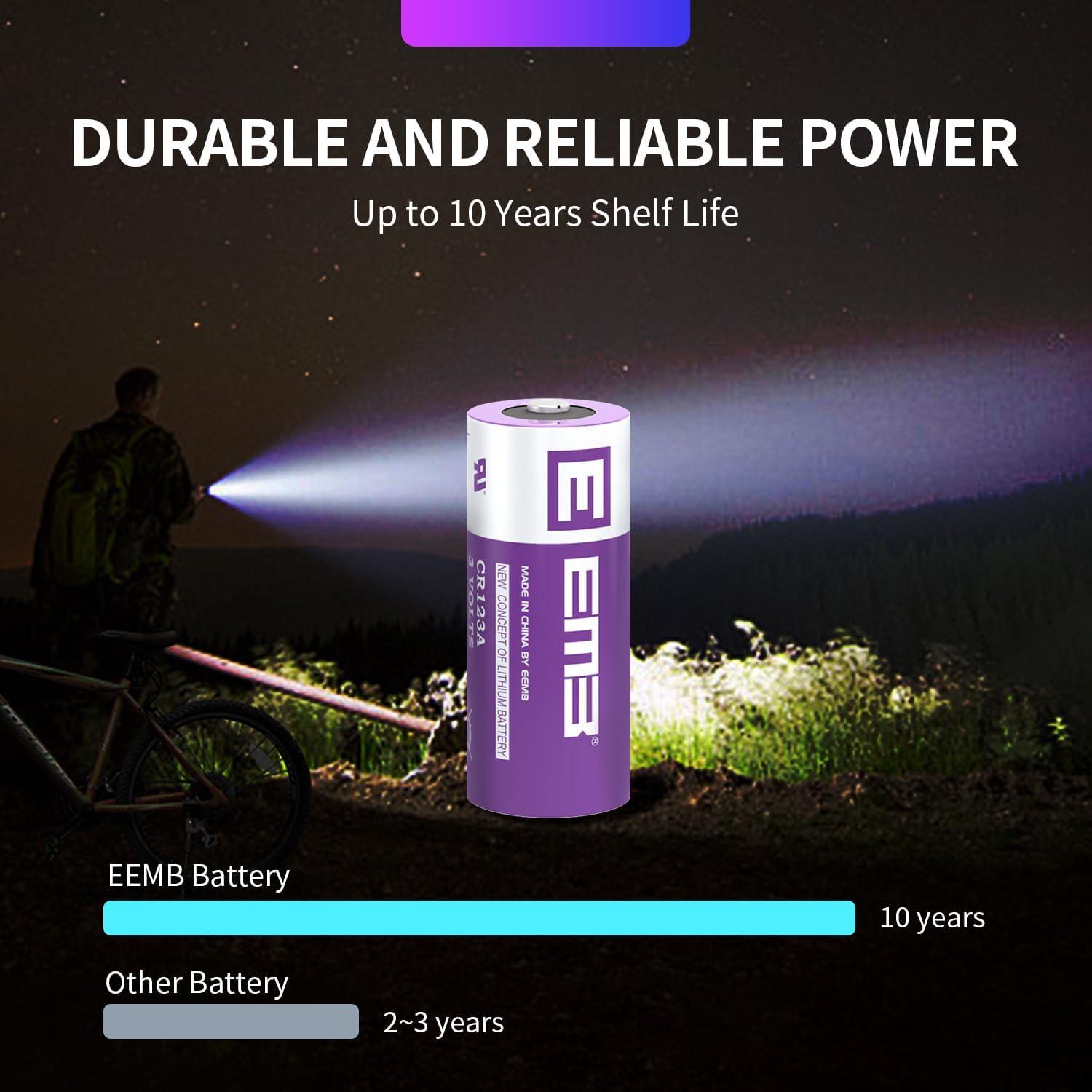 Batería de Litio EEMB CR123A 3V Paquete de 4 1700mAh