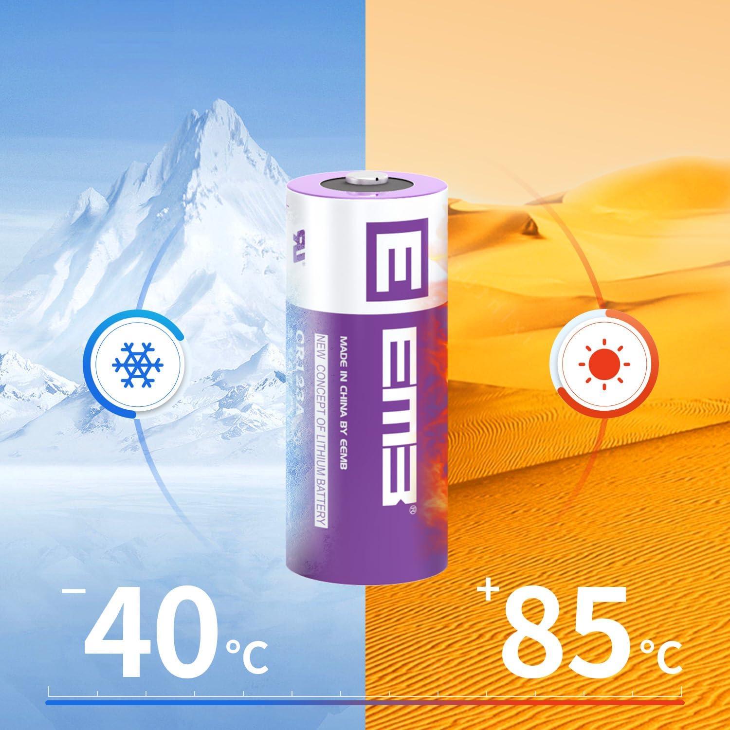 Batería de Litio EEMB CR123A 3V Paquete de 4 1700mAh