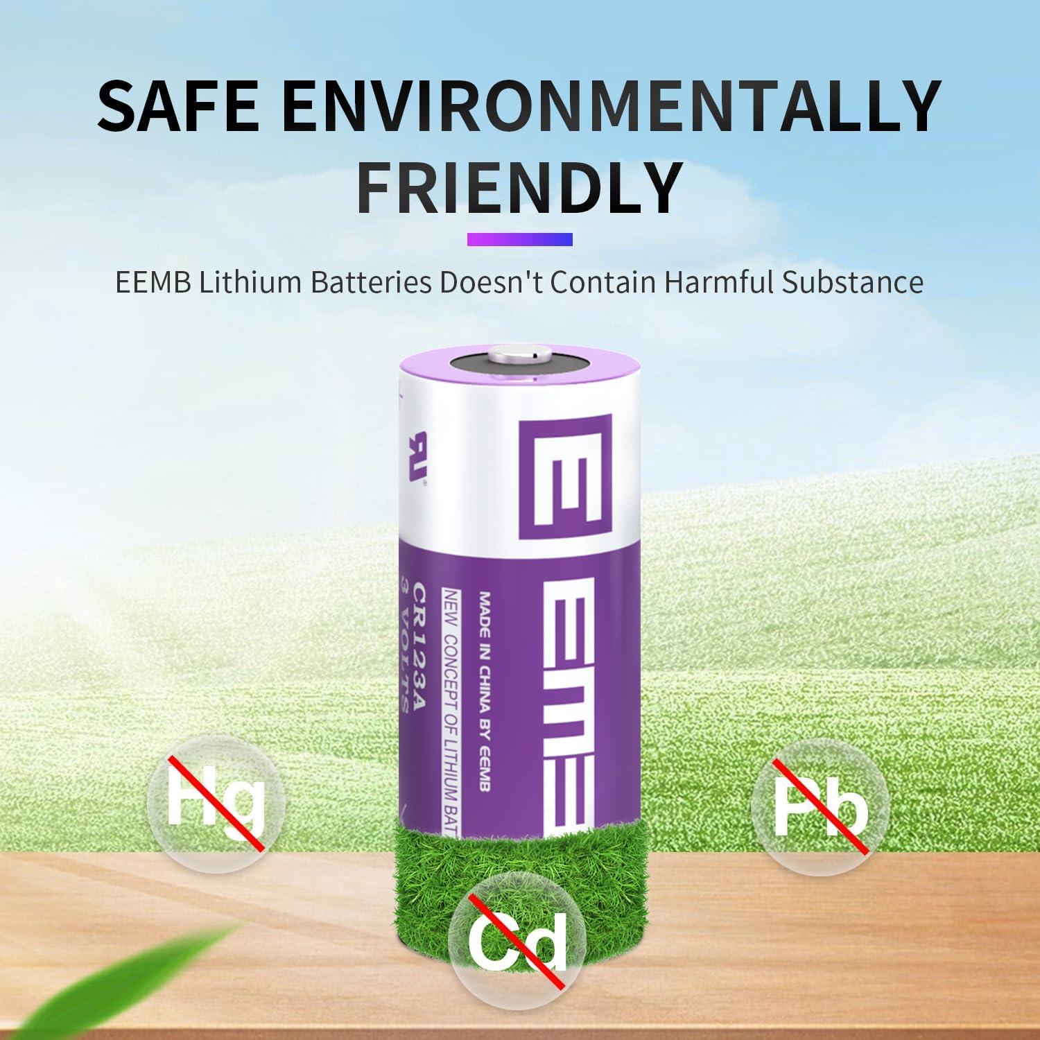 Batería de Litio EEMB CR123A 3V Paquete de 4 1700mAh