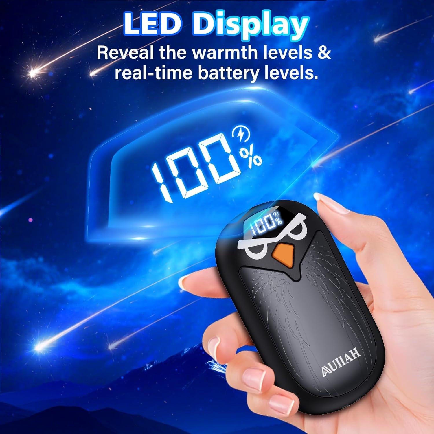 Calentadores de Manos Recargables AUIIAH YI08 2 Piezas LED