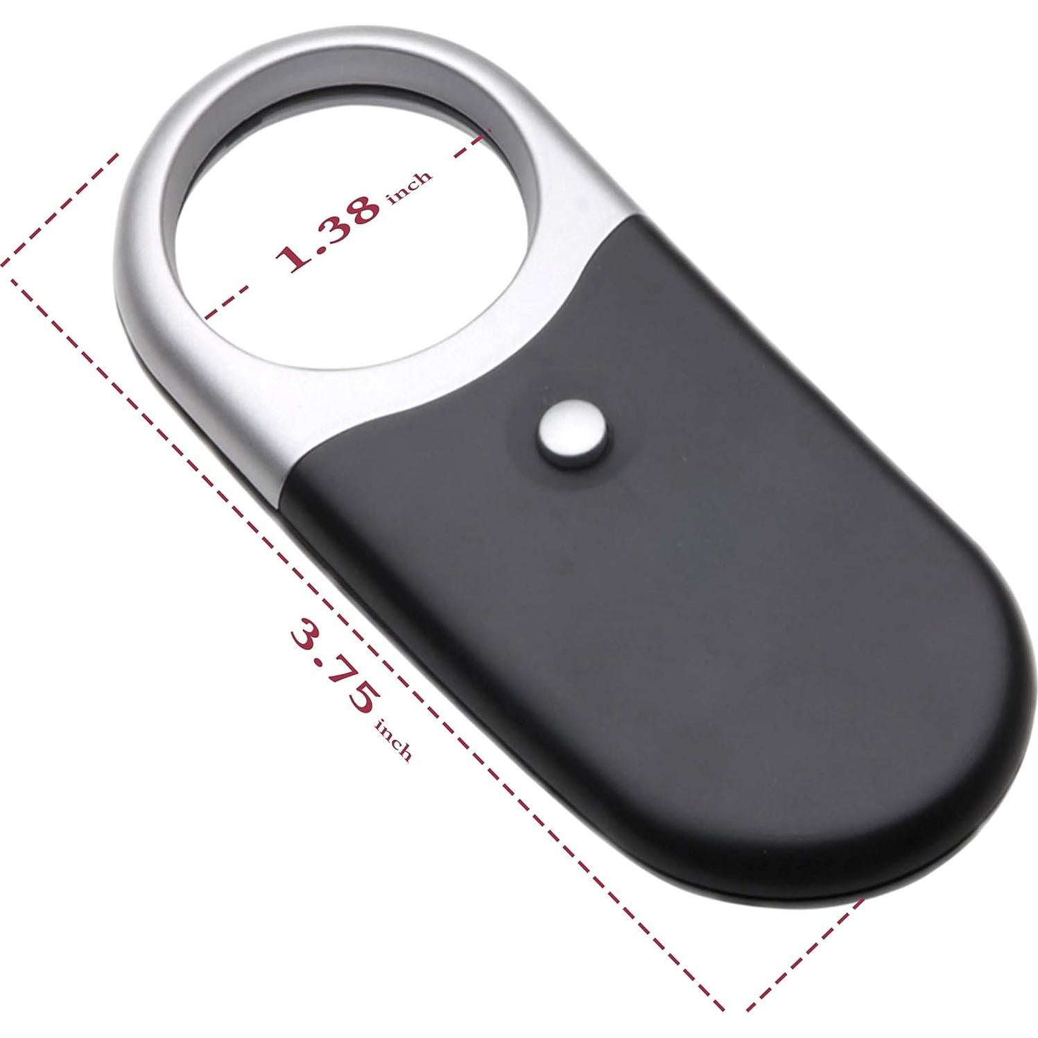 Lupa de bolsillo con luz 3X Ariel Premium - Irrompible, negra