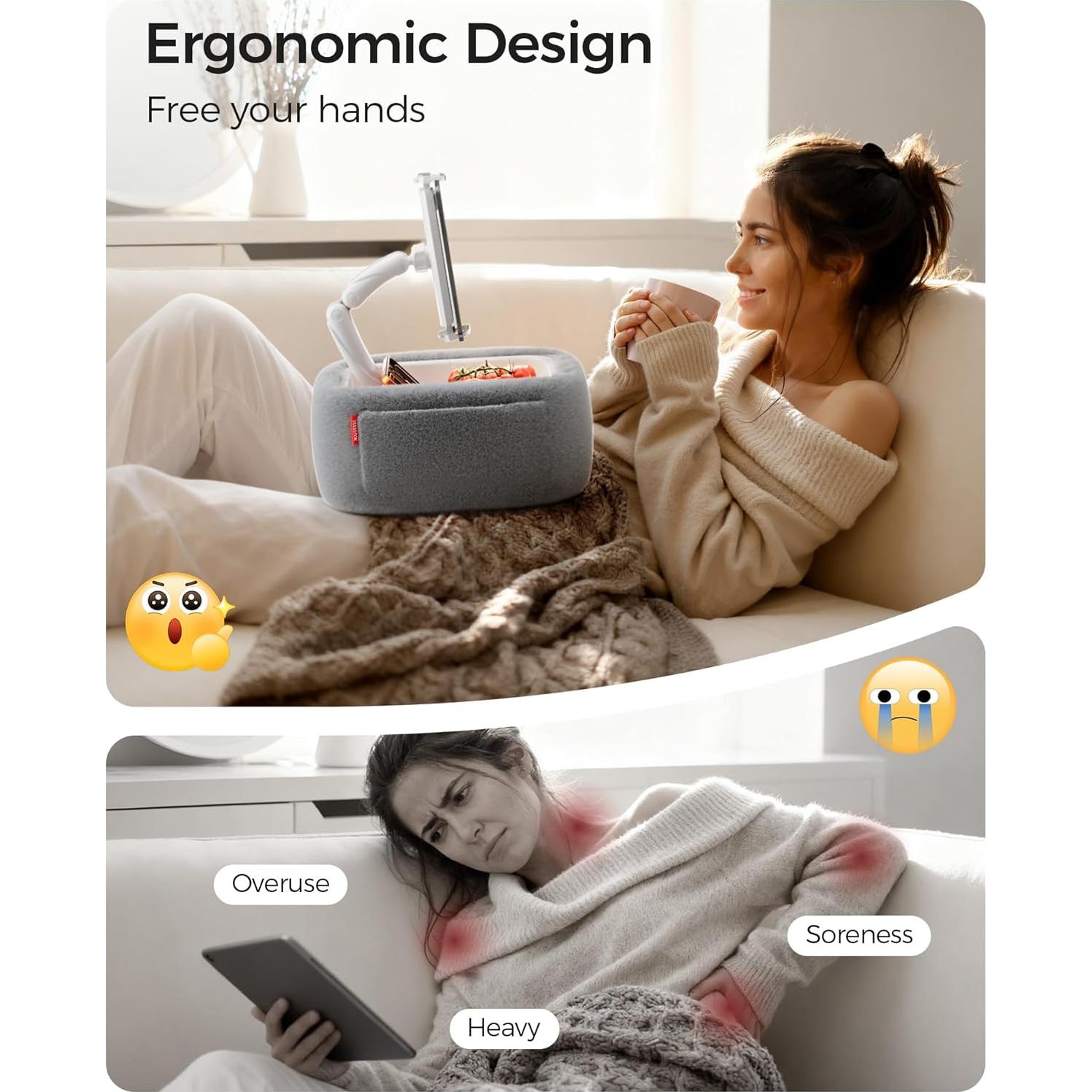 Soporte de Almohada LULULOOK para Tabletas 4.7-14.6" Gris