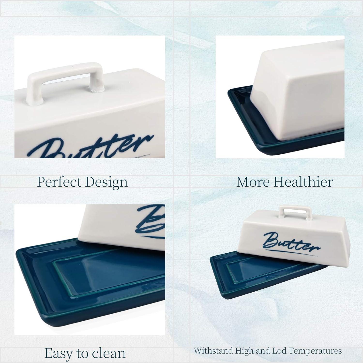 Tazón para Mantequilla SENPENG DM con Tapa Cerámica 19.81x9.65cm