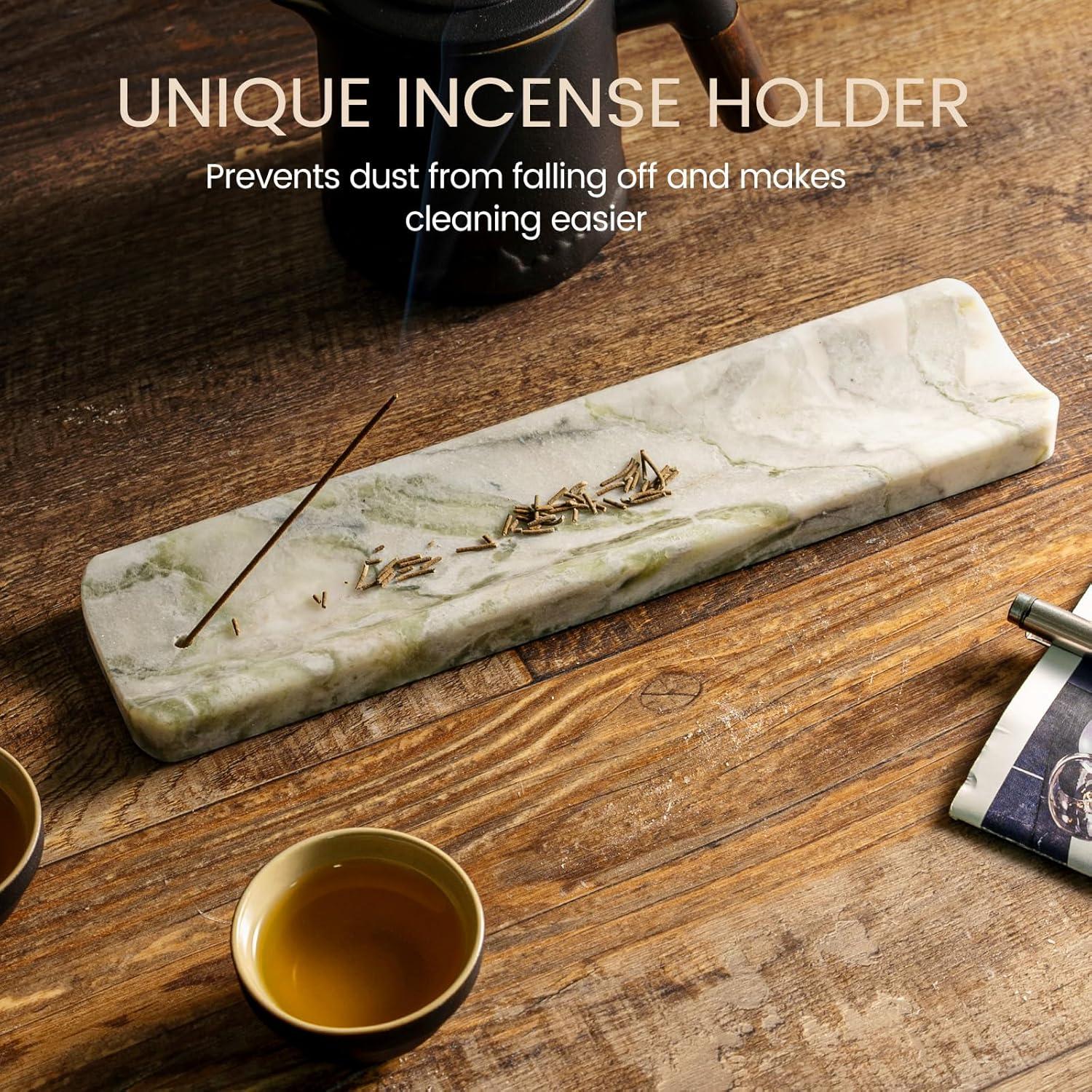 Soporte de Incienso de Mármol Koville Bianco Palomino 28x6 cm