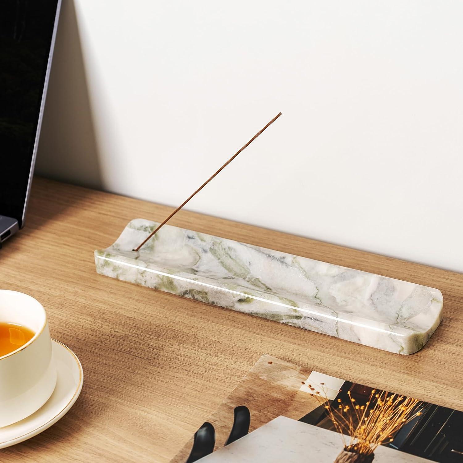 Soporte de Incienso de Mármol Koville Bianco Palomino 28x6 cm