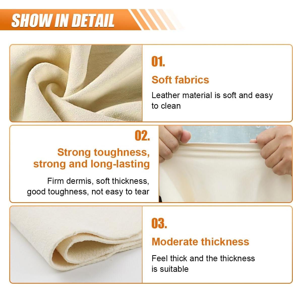 Paño de Chamois Natural BDZMC 50x50 cm para Coche