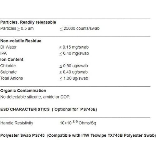 100 Bastones de Limpieza de Poliéster CK-PS743 para Electrónica