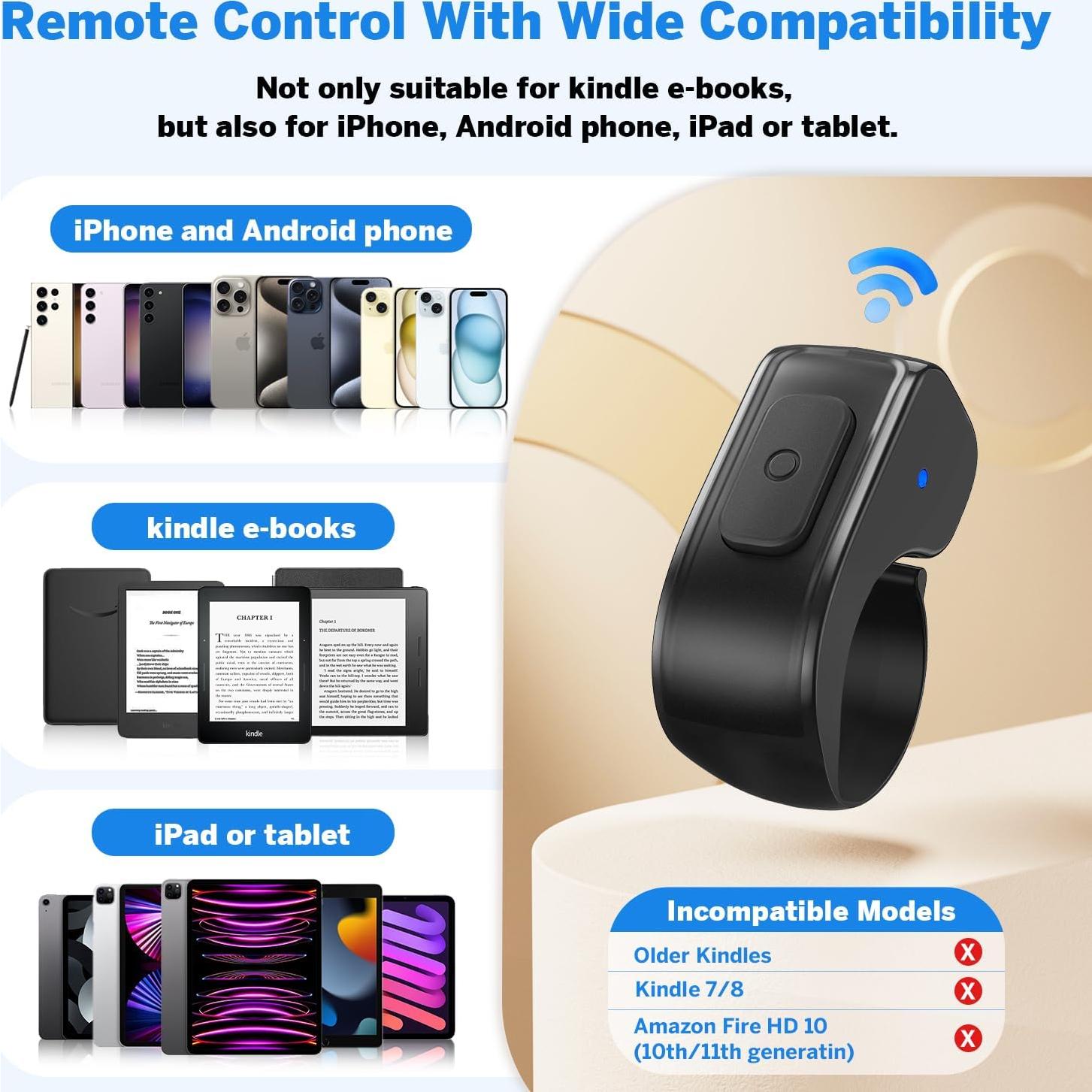 Anillo Pasador de Página JIMZOO FYQ-K1 PRO Negro - Control Remoto