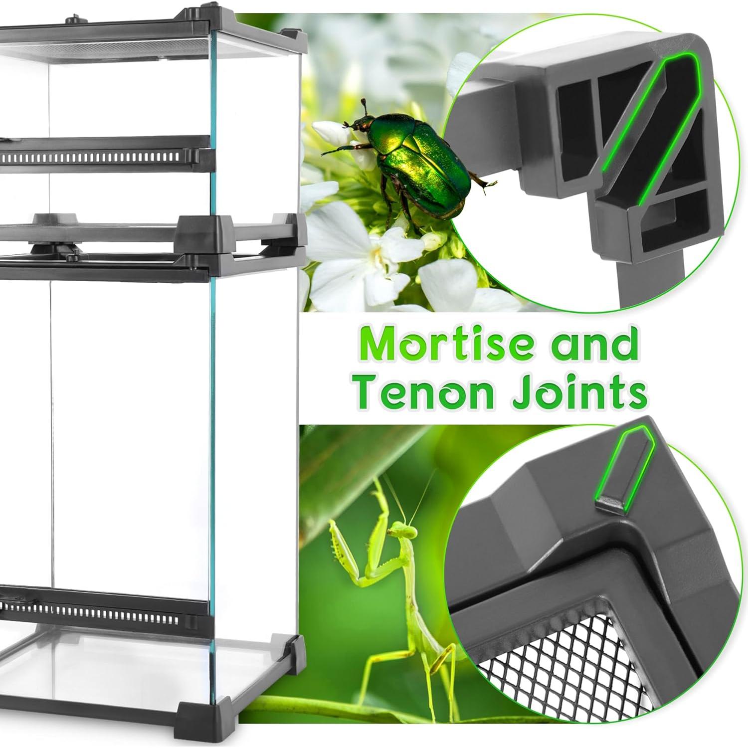 Mini Terrario de Vidrio Neptonion 20.32x20.32x15.24 cm para Reptiles