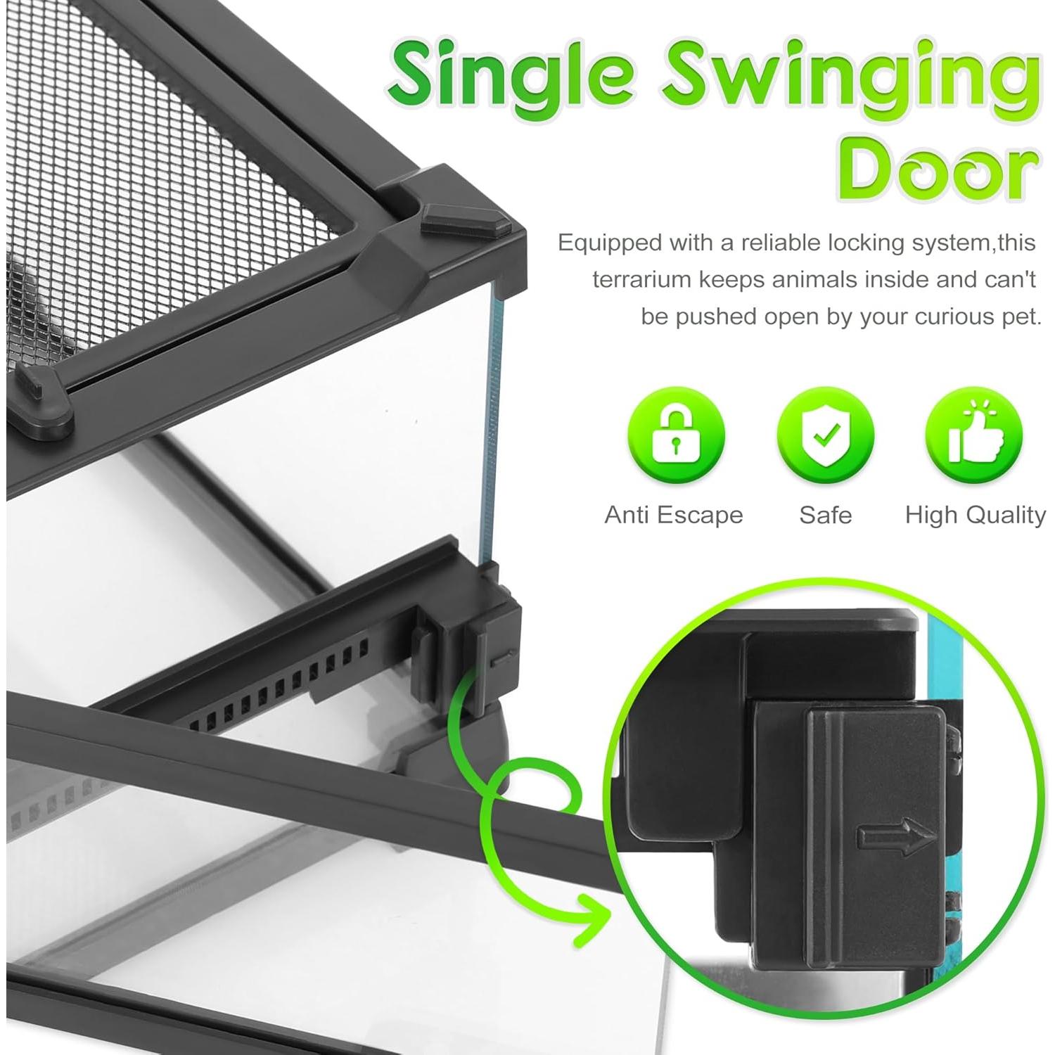 Mini Terrario de Vidrio Neptonion 20.32x20.32x15.24 cm para Reptiles