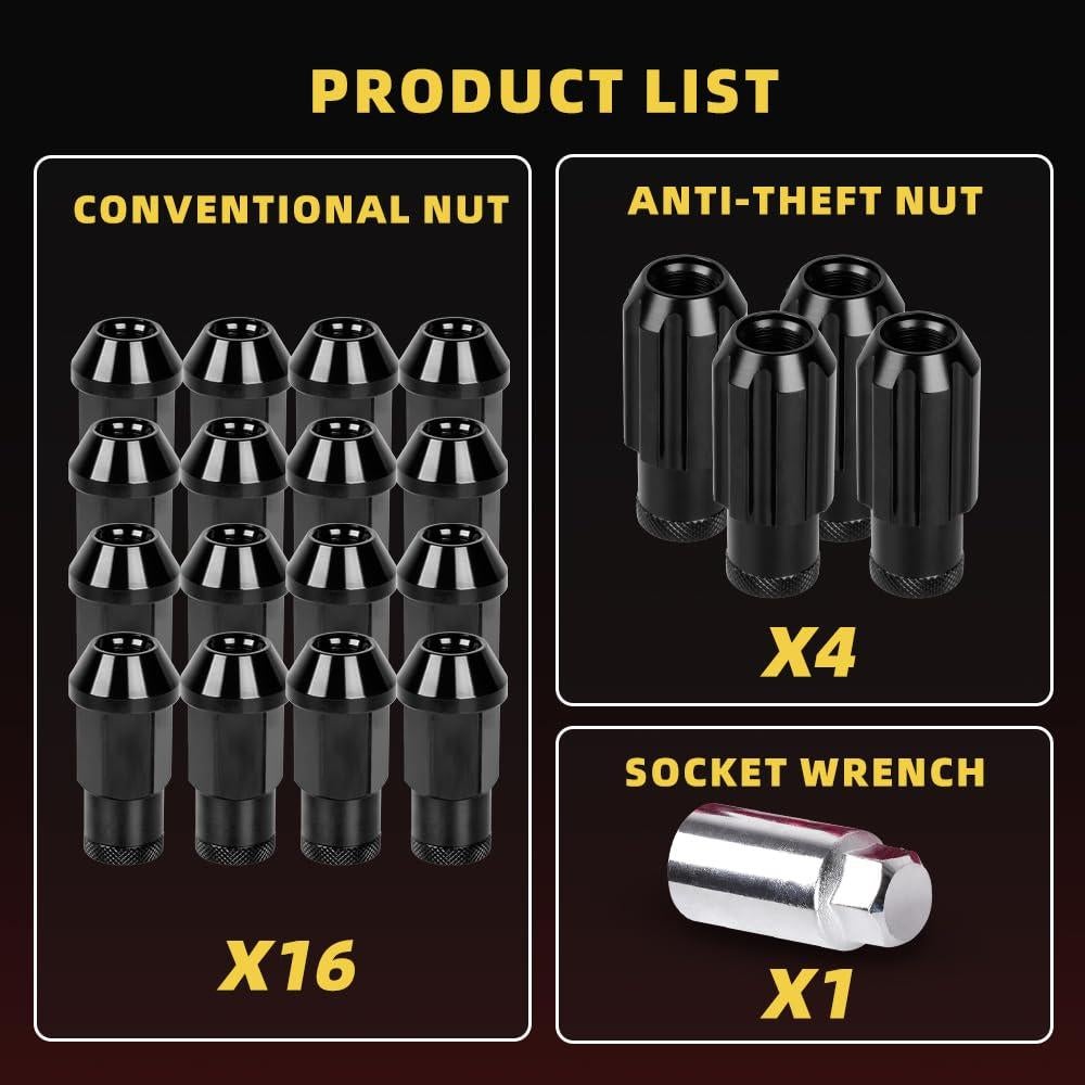 Tuercas de Rueda Muge Racing M12x1.25 20 Piezas Antirrobo