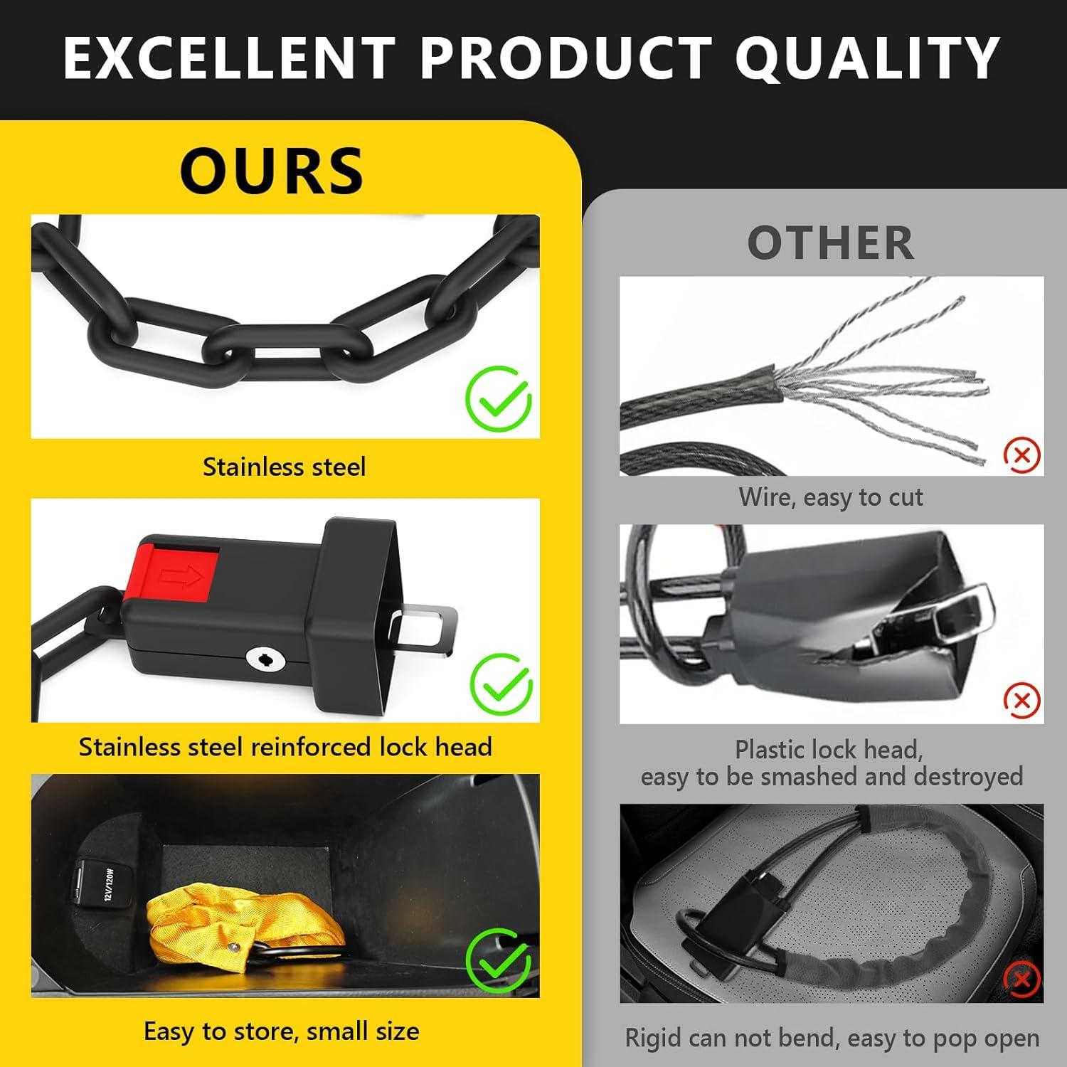 Candado Antirrobo para Volante OPSOOPI U70 - Acero 70cm