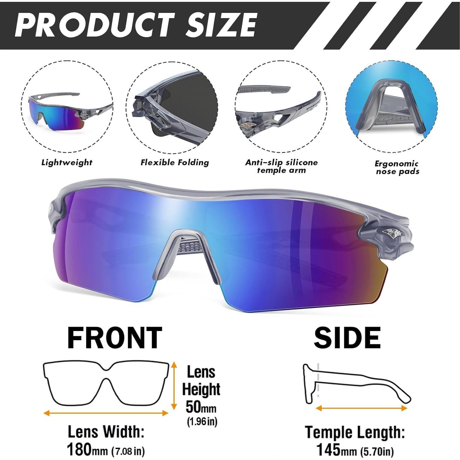 Paquete de 6 Gafas de Seguridad YENPK ANSI Z87.1 UV Anti-Rayas