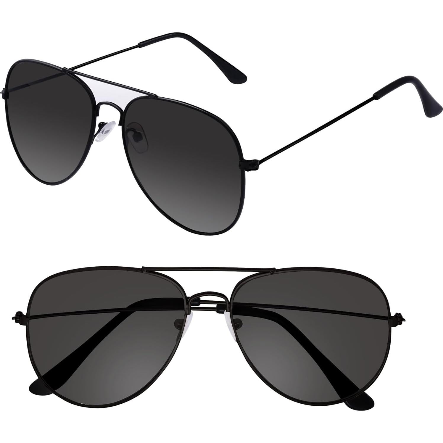 Gafas de sol aviador unisex metalicas negras para Halloween