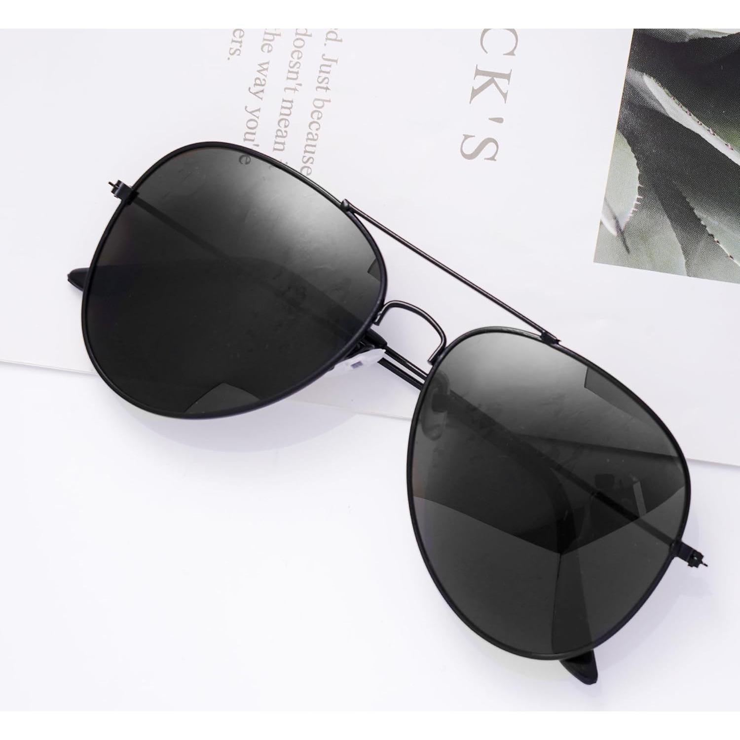 Gafas de sol aviador unisex metalicas negras para Halloween